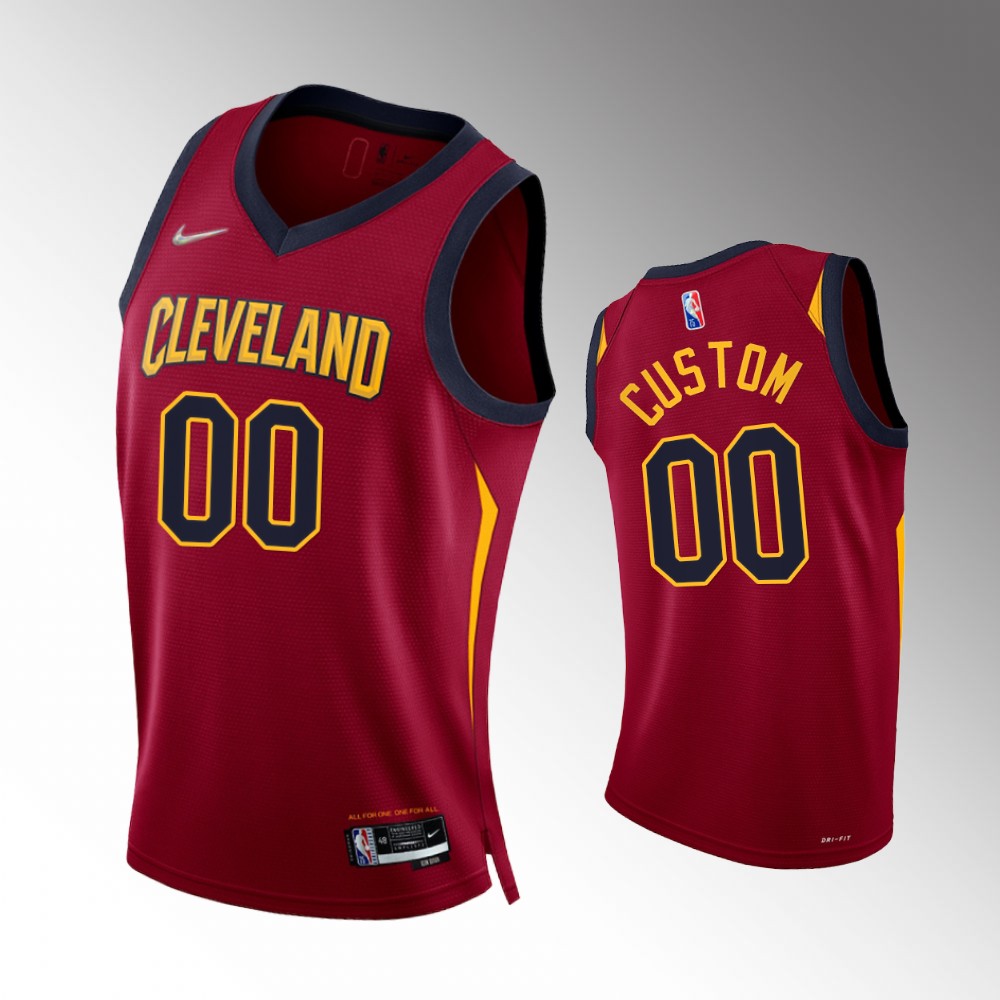#00 Custom Cavaliers Wine 2021-22 75th Diamond Anniversary Icon Edition Jersey