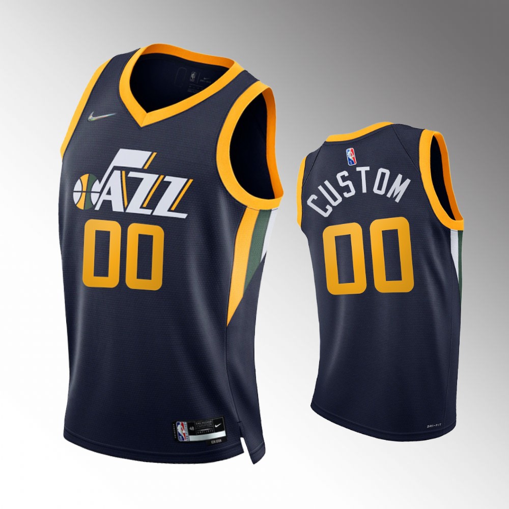 #00 Custom Jazz Navy 2021-22 75th Diamond Anniversary Icon Edition Jersey
