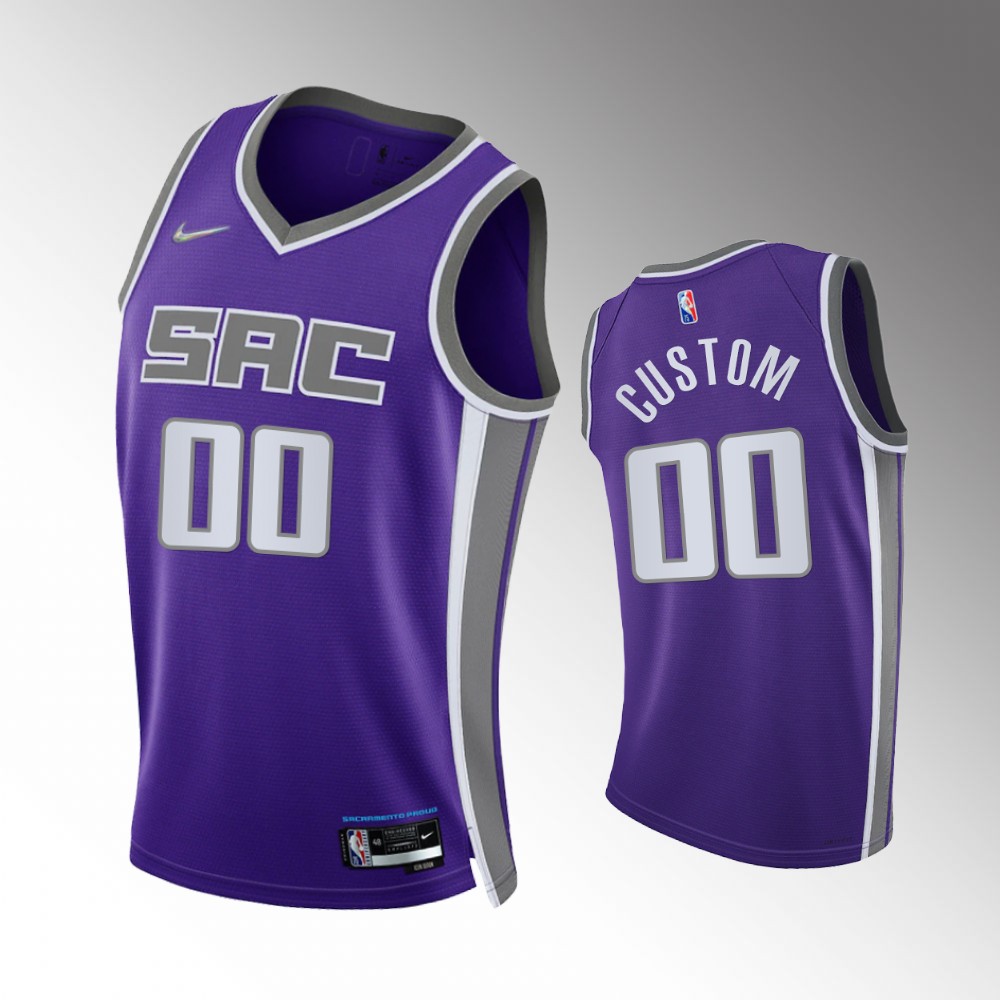 #00 Custom Kings Purple 2021-22 75th Diamond Anniversary Icon Edition Jersey