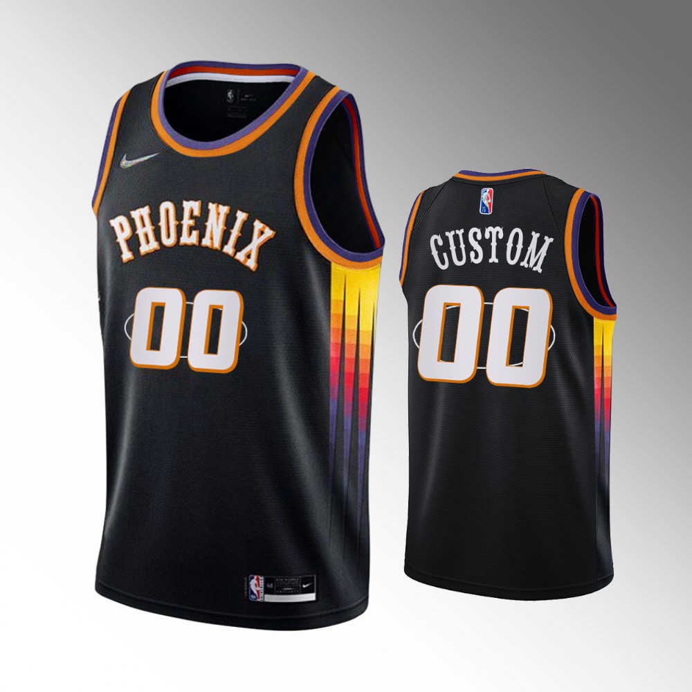 #00 Custom Suns Black 2021-22 75th Diamond Anniversary Mash-up Jersey