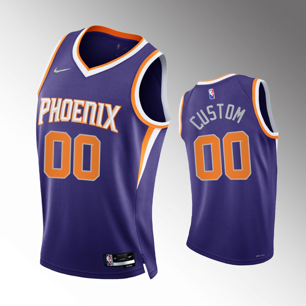 #00 Custom Suns Purple 2021-22 75th Diamond Anniversary Icon Edition Jersey