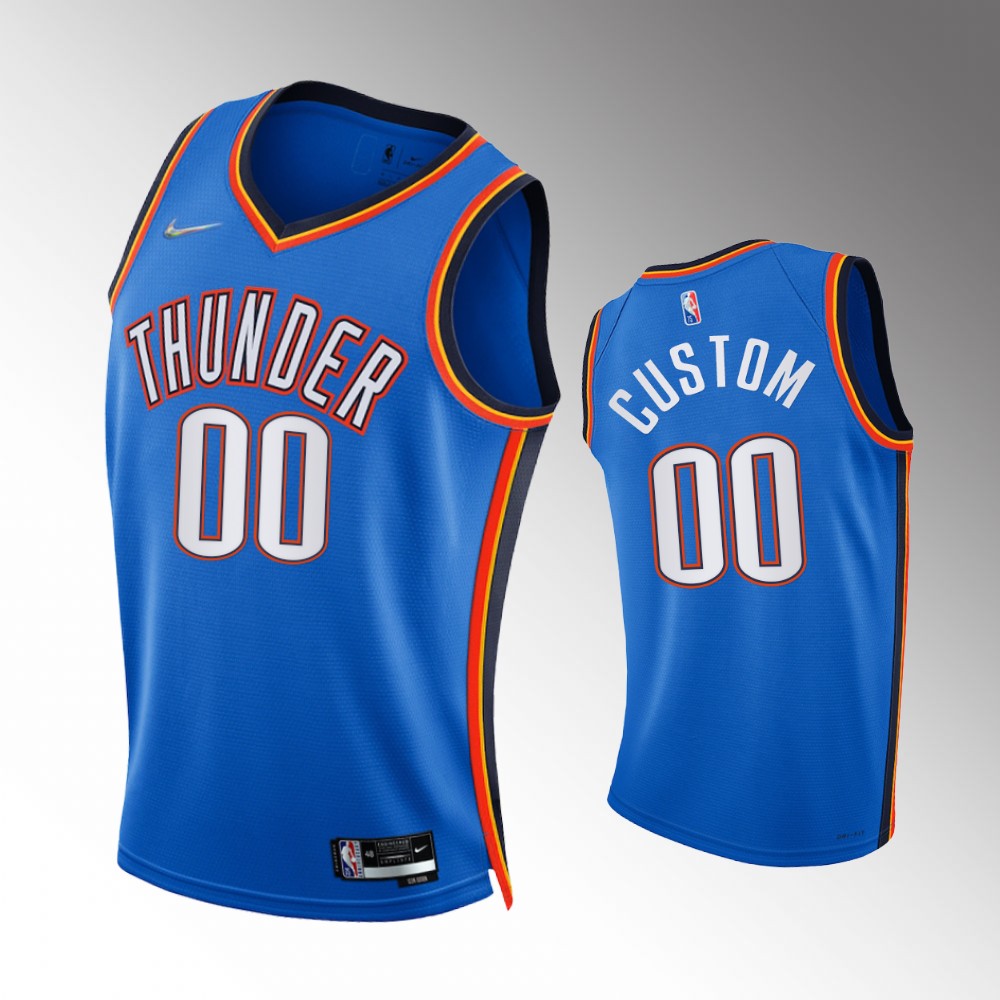 #00 Custom Thunder Blue 2021-22 75th Diamond Anniversary Icon Edition Jersey