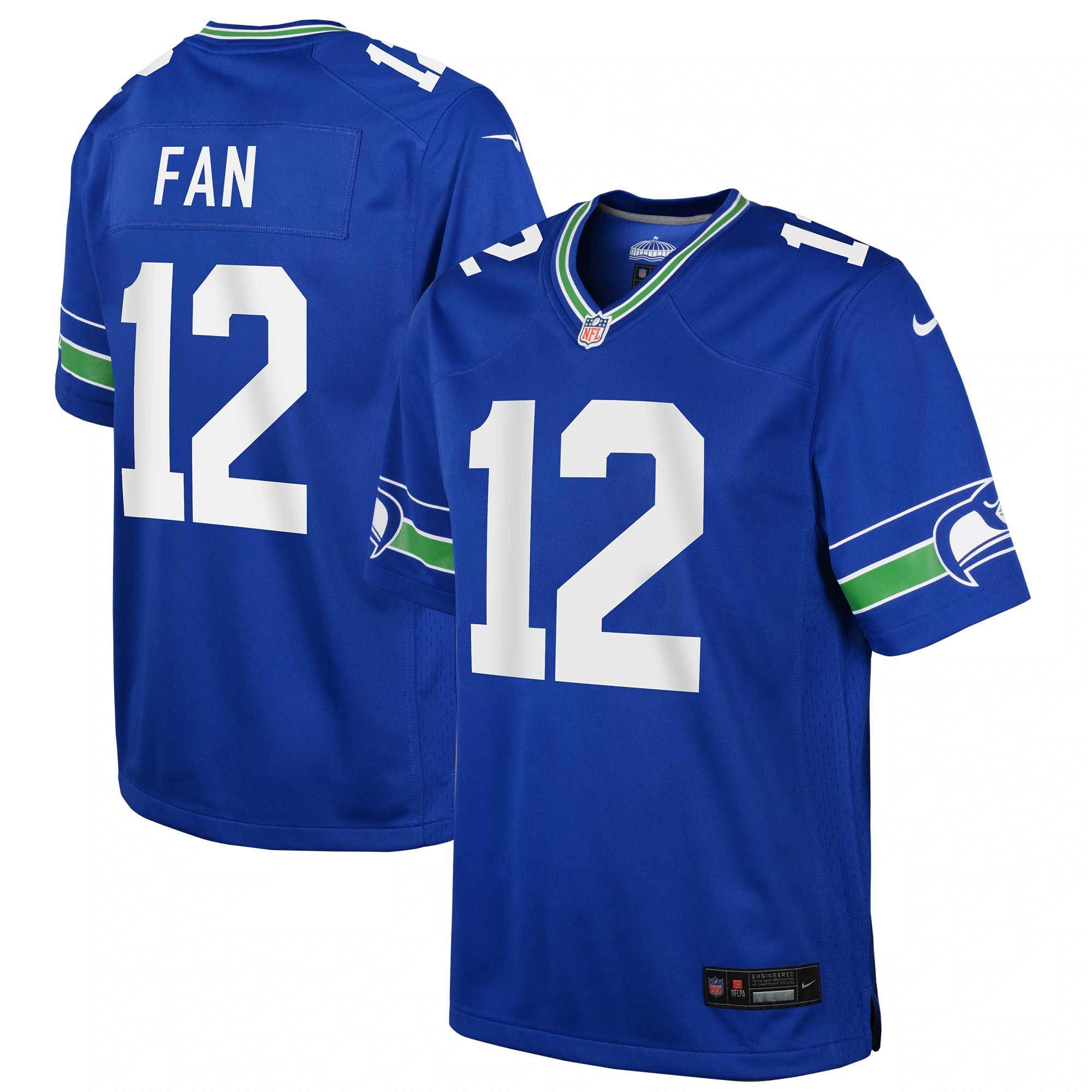 12s Seattle Seahawks Nike Youth Throwback Player Game Jersey - Royal