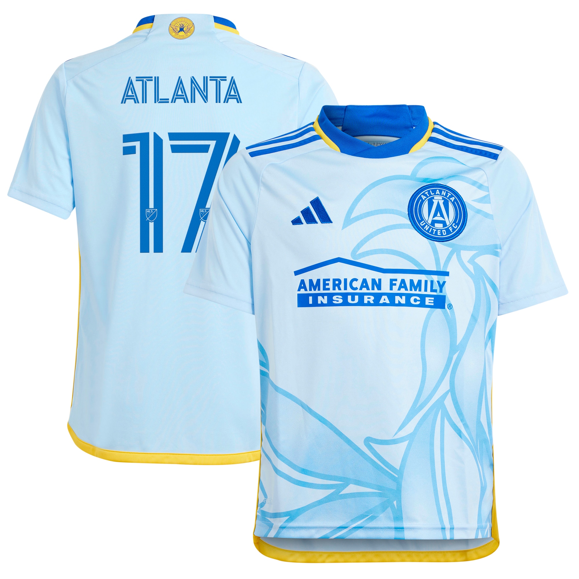 #17 Atlanta United FC adidas Youth 2024 The Resurgens Kit Replica Player Jersey - Light Blue