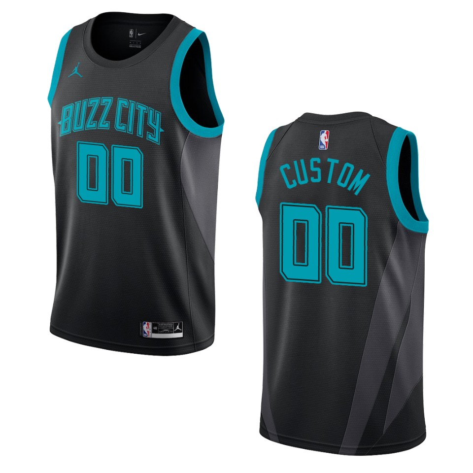 2019-20 Men Charlotte Hornets #00 Custom City Swingman Jersey - Black