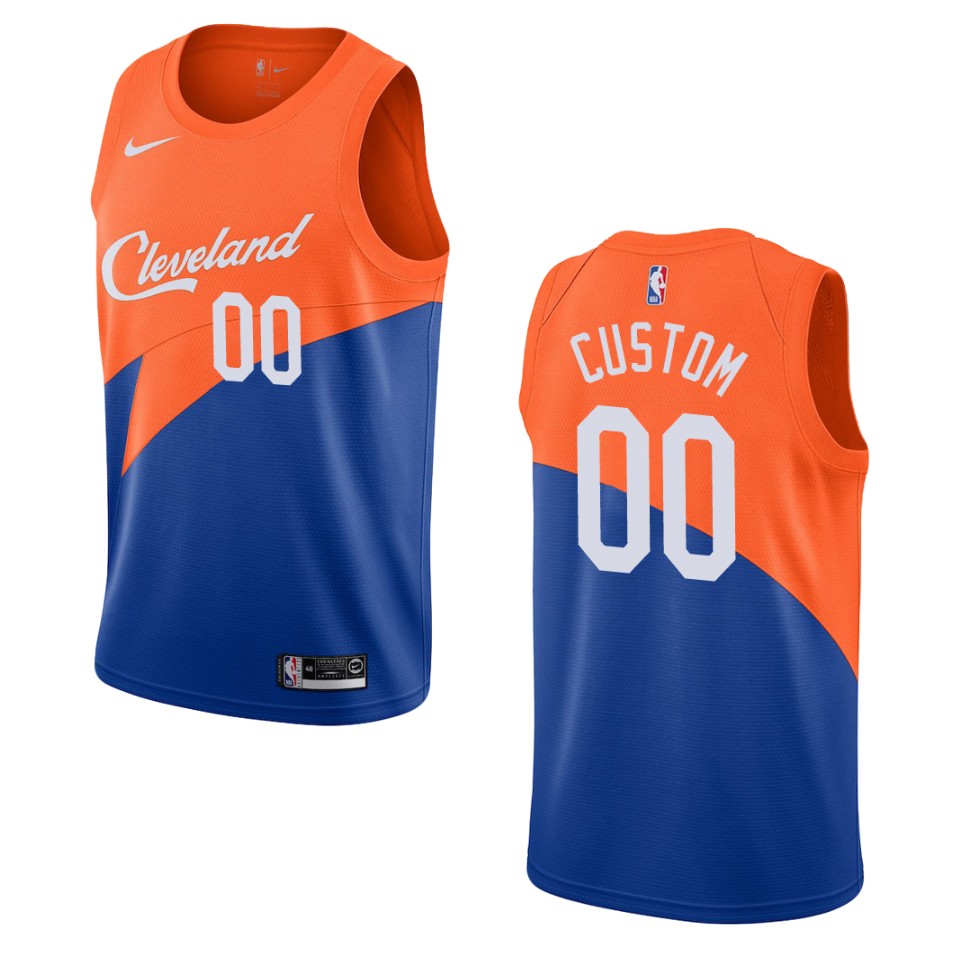 2019-20 Men Cleveland Cavaliers #00 Custom City Edition Swingman Jersey - Blue