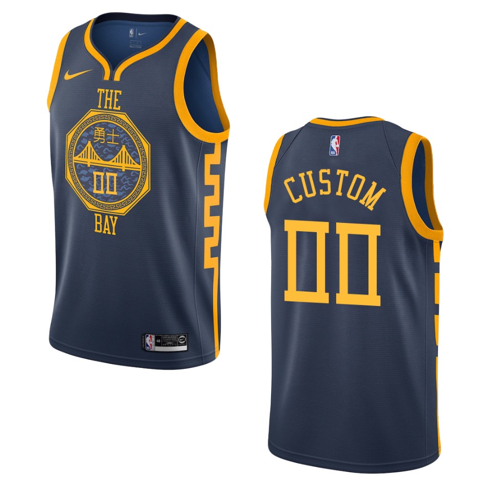 2019-20 Men Golden State Warriors #00 Custom City Edition Swingman Jersey - Navy