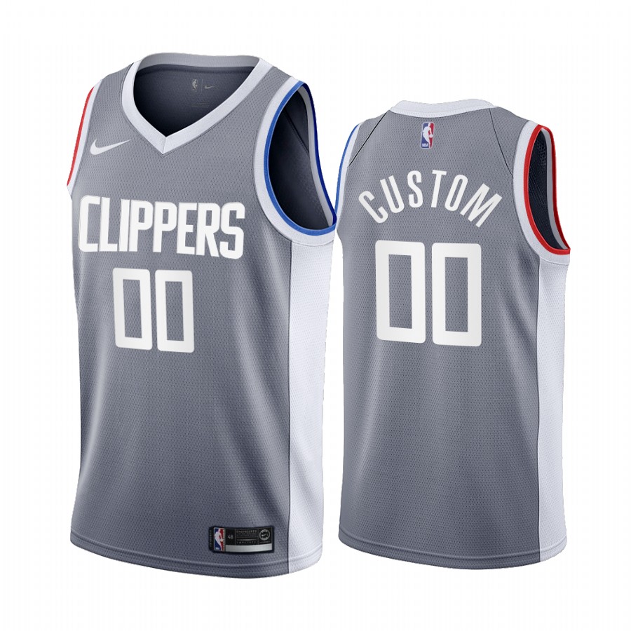 2020-21 LA Clippers Custom Earned Edition Gray #00 Jersey