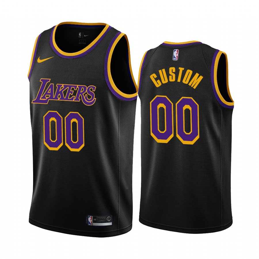 2020-21 Los Angeles Lakers Custom Earned Edition Black #00 Jersey