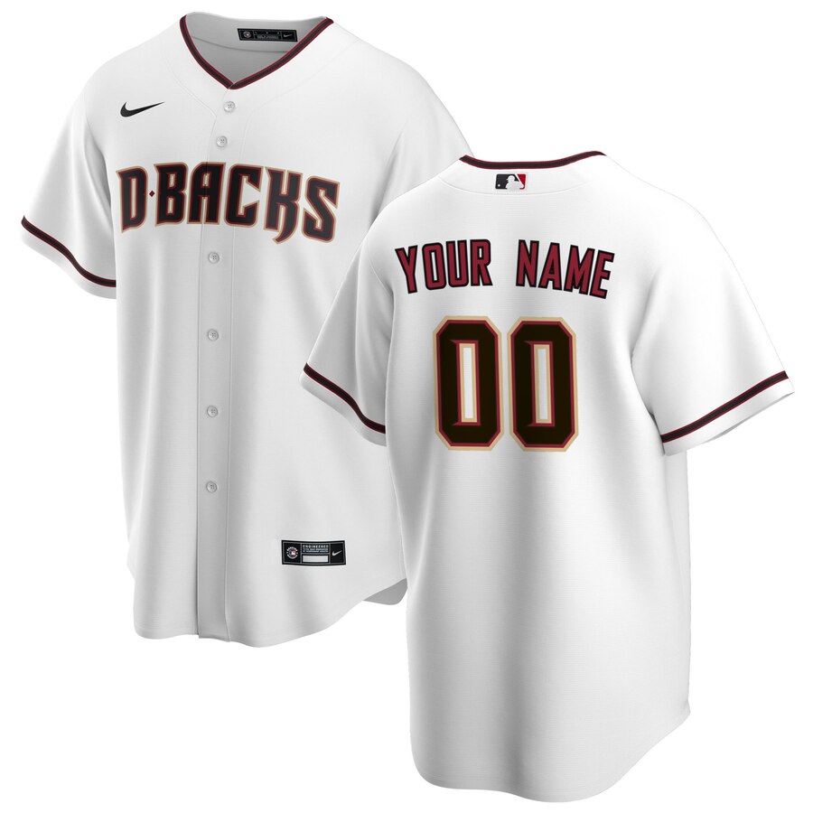 Arizona Diamondbacks Nike Home 2020 Replica Custom Jersey â€“ White