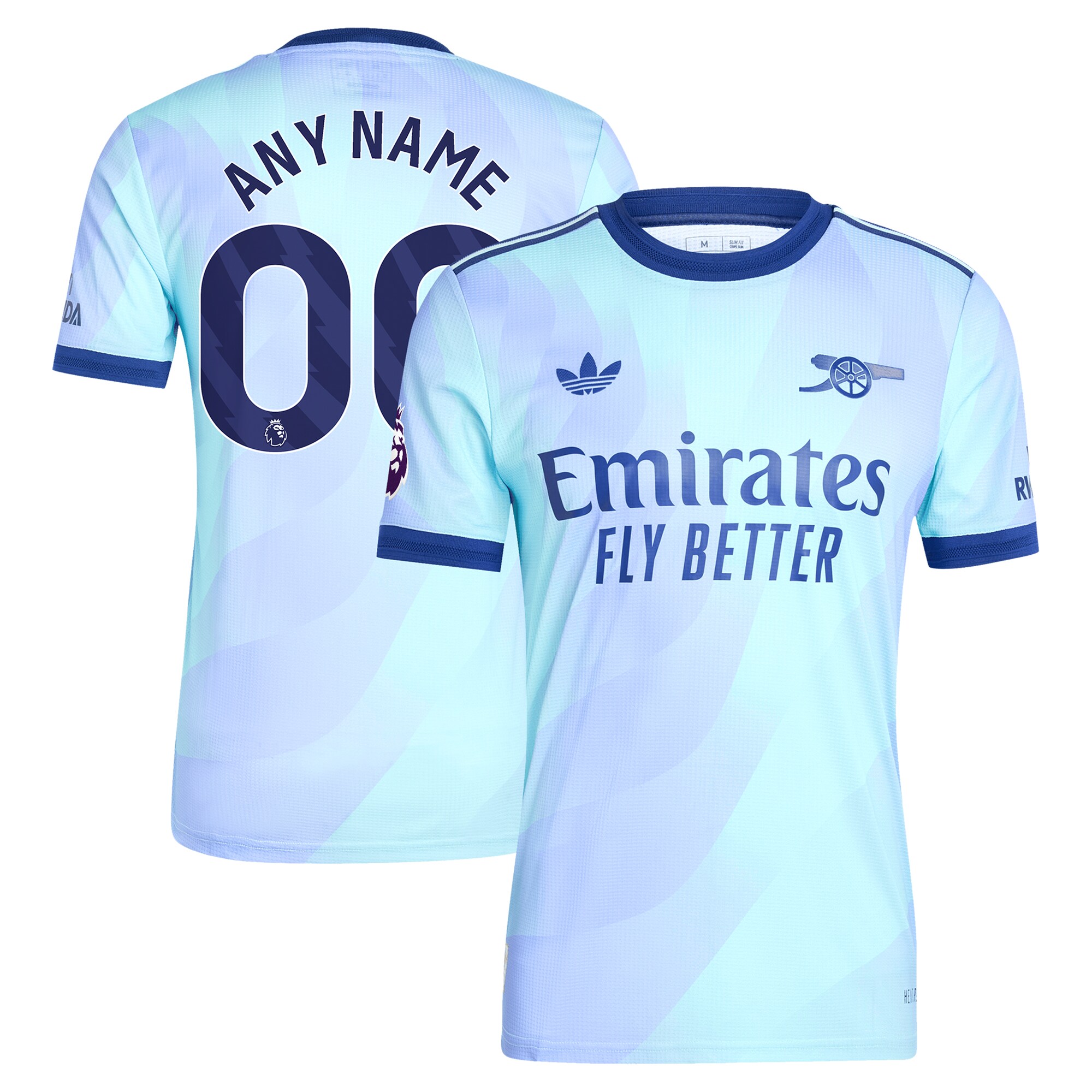 Arsenal adidas Originals 2024/25 Third Authentic Custom Jersey - Aqua