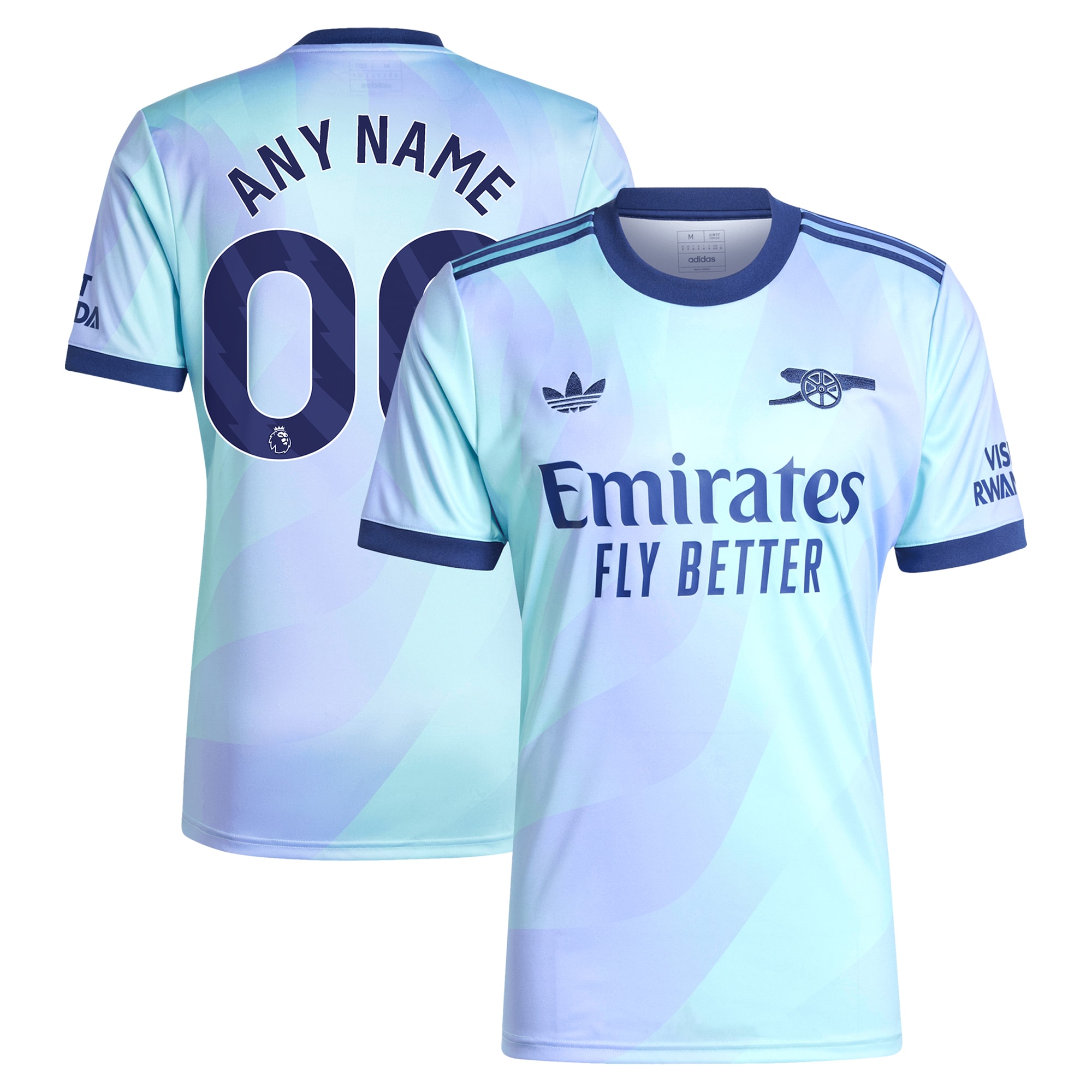 Arsenal adidas Originals 2024/25 Third Replica Custom Jersey - Aqua