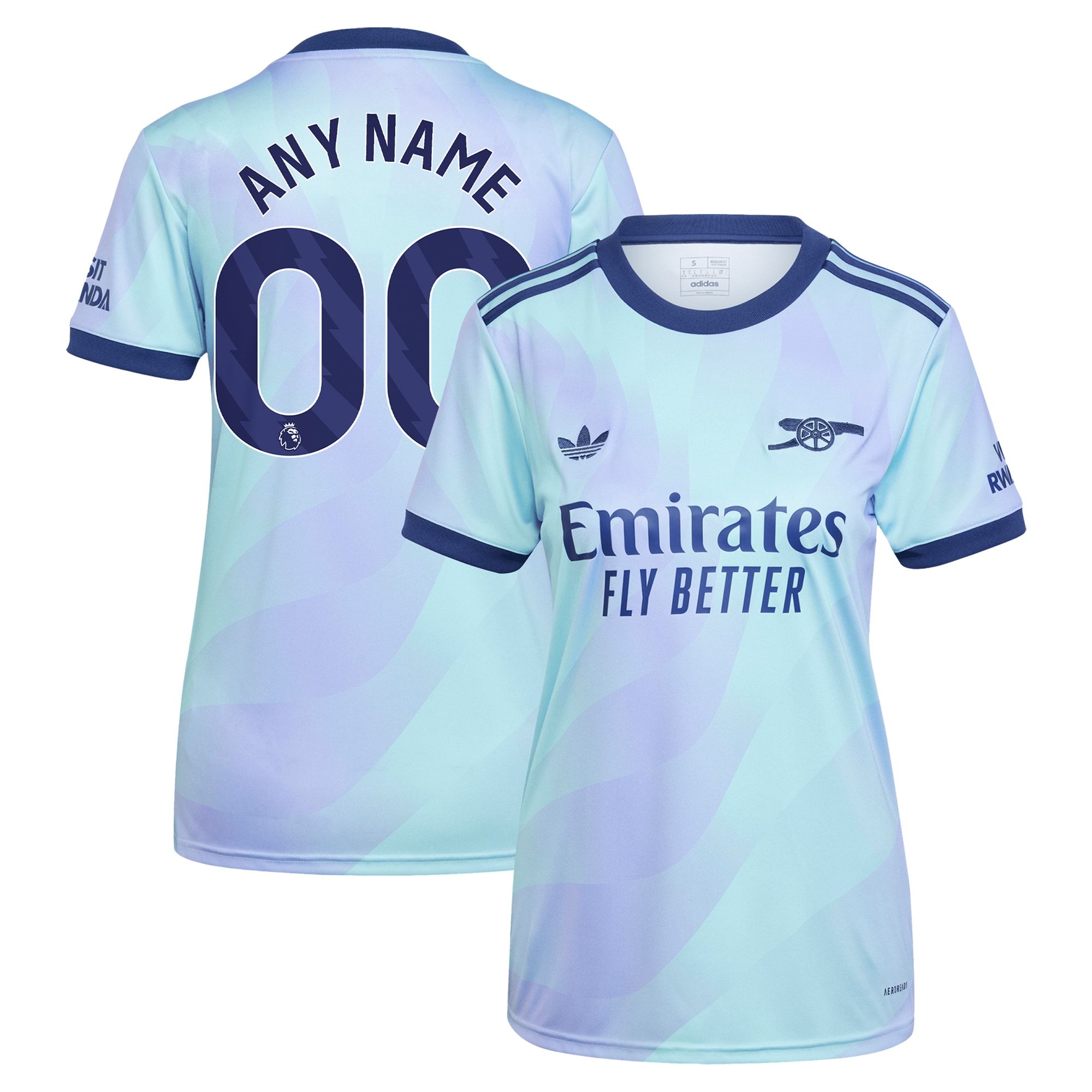 Arsenal adidas Originals Women's 2024/25 Third Replica Custom Jersey - Aqua