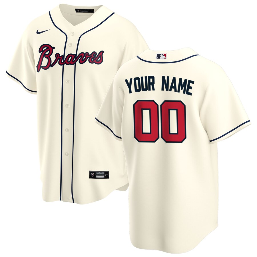 Atlanta Braves Nike Alternate 2020 Replica Custom Jersey â€“ Cream