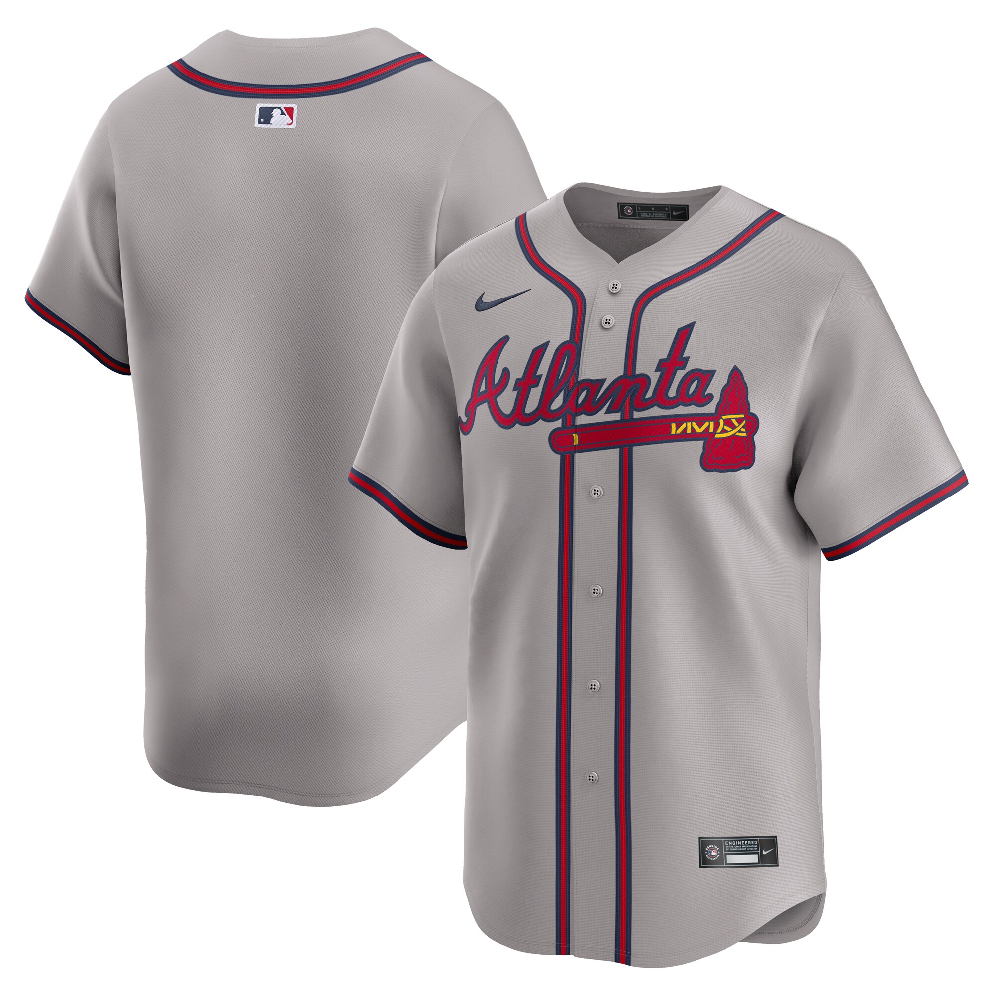 Atlanta Braves Nike Away Limited Jersey - Gray
