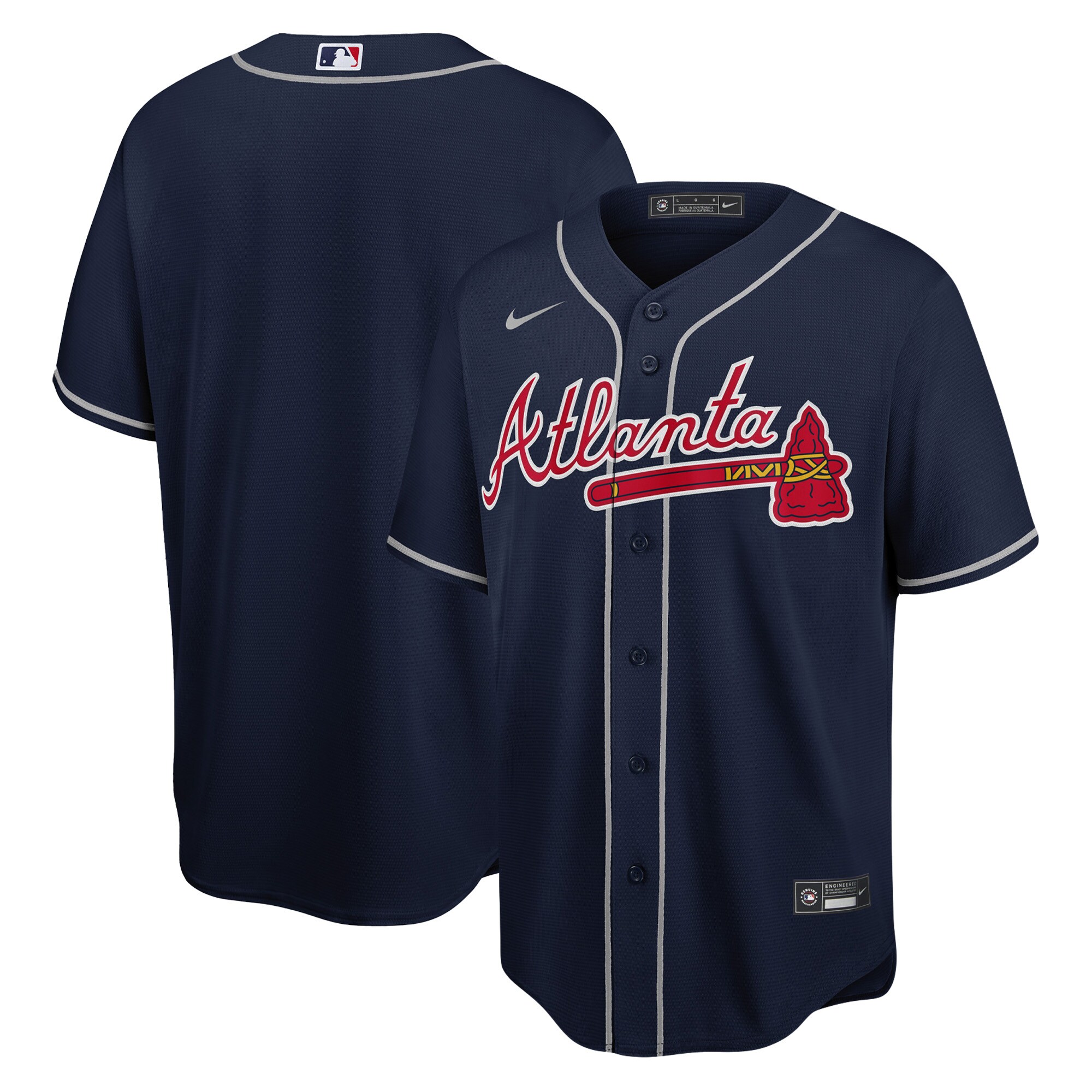  Atlanta Braves Nike Big & Tall Alternate Replica Team Jersey - Navy