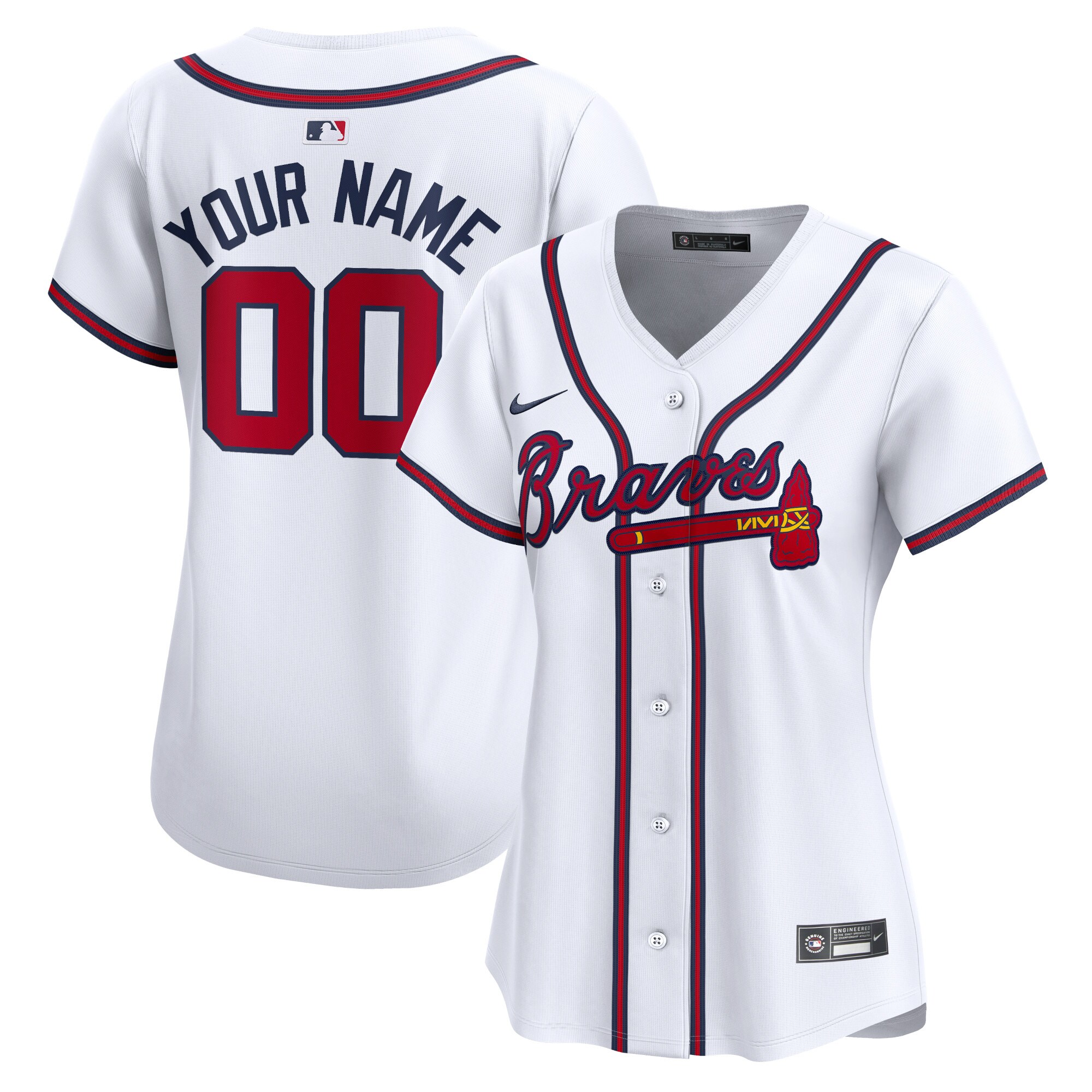Atlanta Braves Nike Women's Home Limited Custom Jersey - White