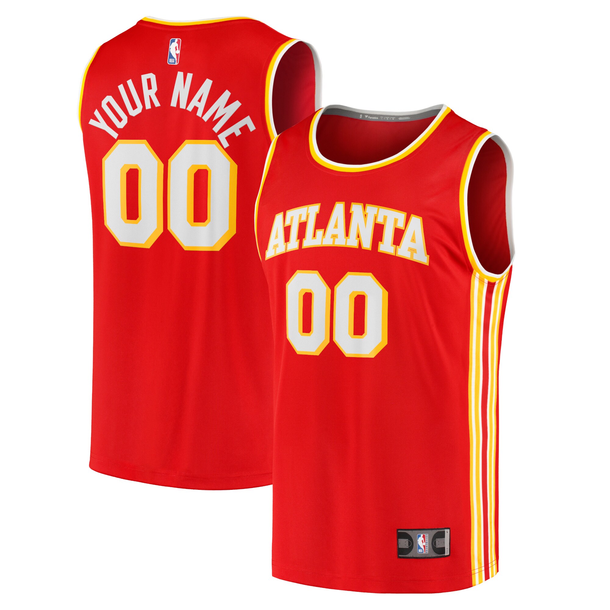  Atlanta Hawks Fanatics Youth Fast Break Custom Jersey - Red - Icon Edition