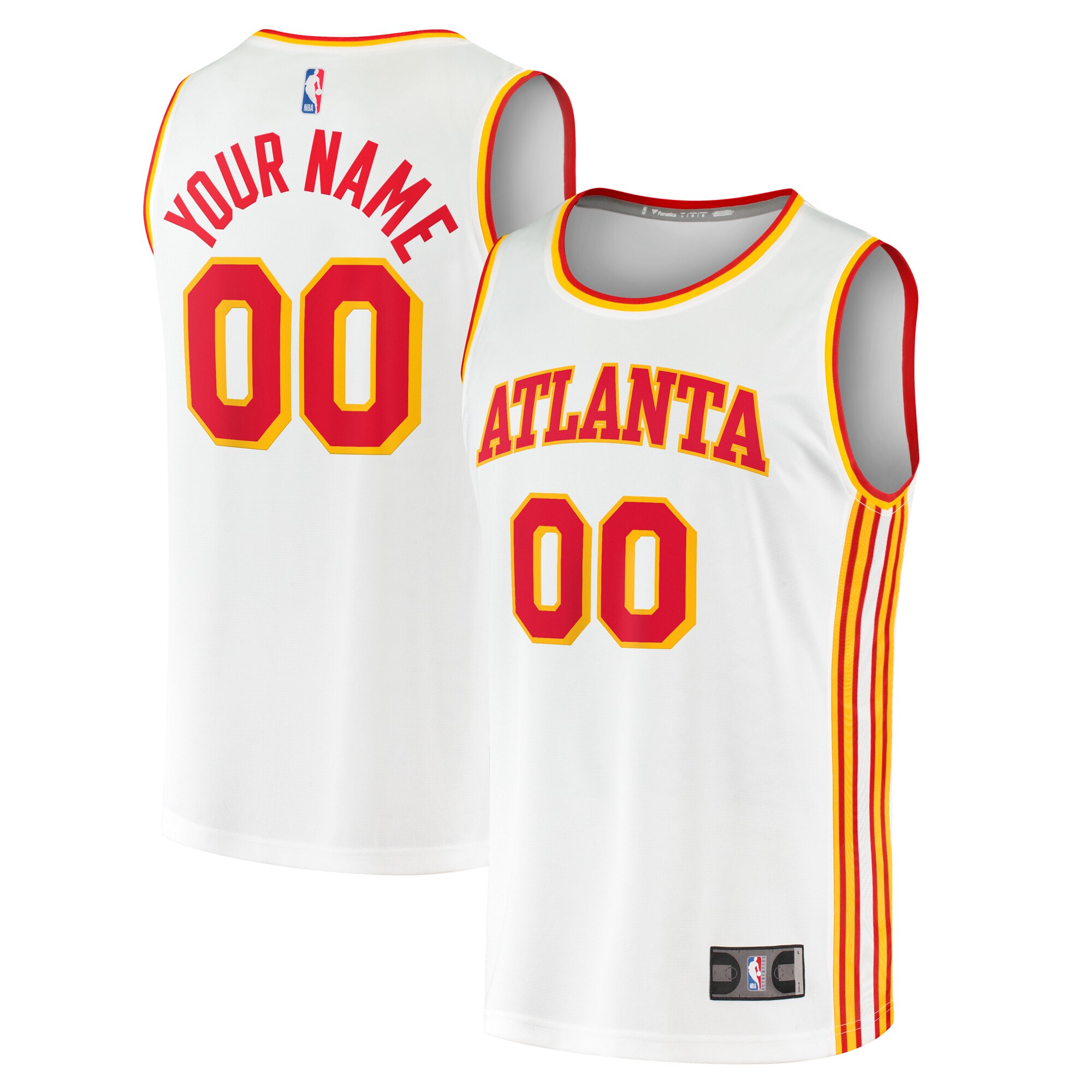  Atlanta Hawks Fanatics Youth Fast Break Replica Custom Jersey - Association Edition - White