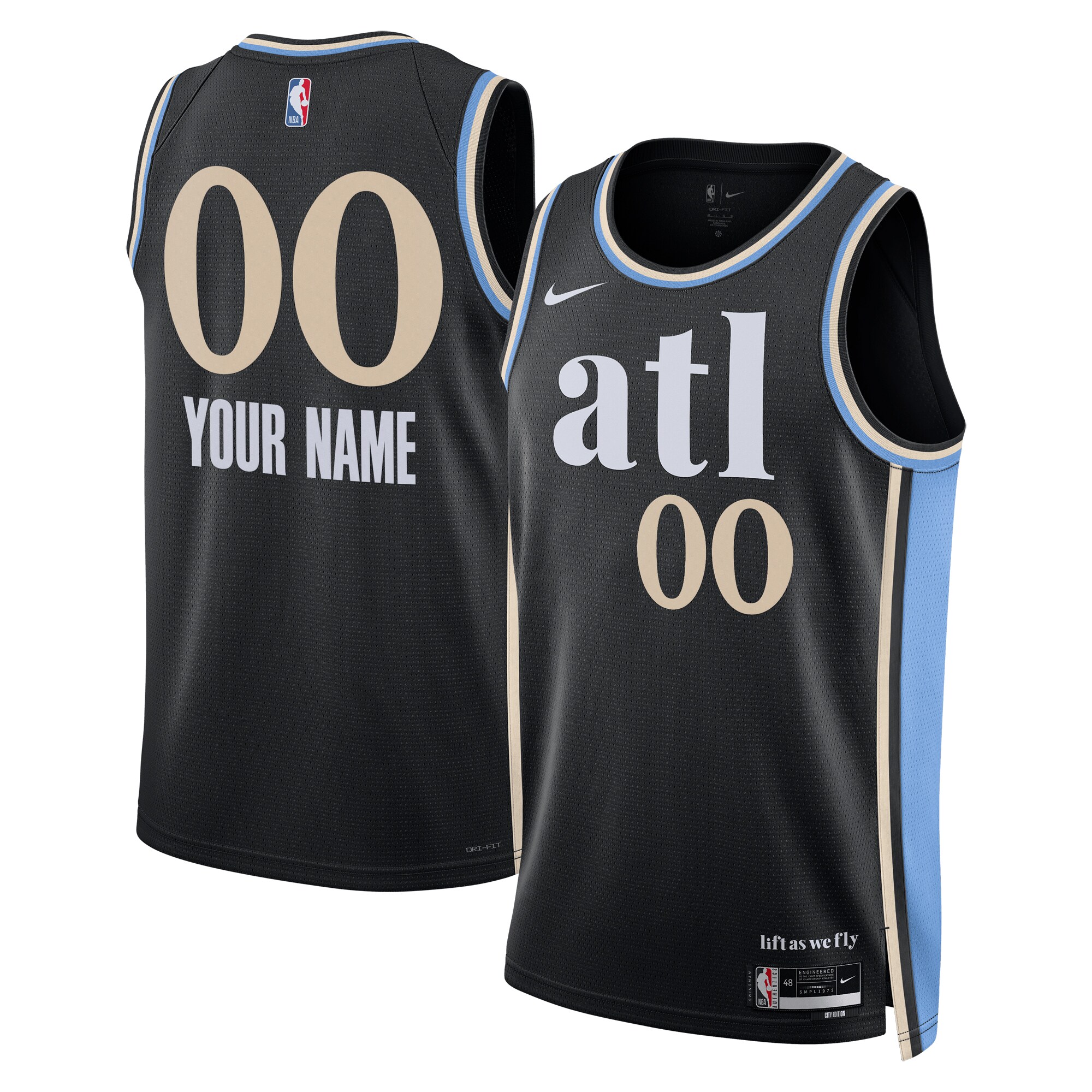  Atlanta Hawks Nike Unisex 2023/24 Custom Swingman Jersey - Black - City Edition