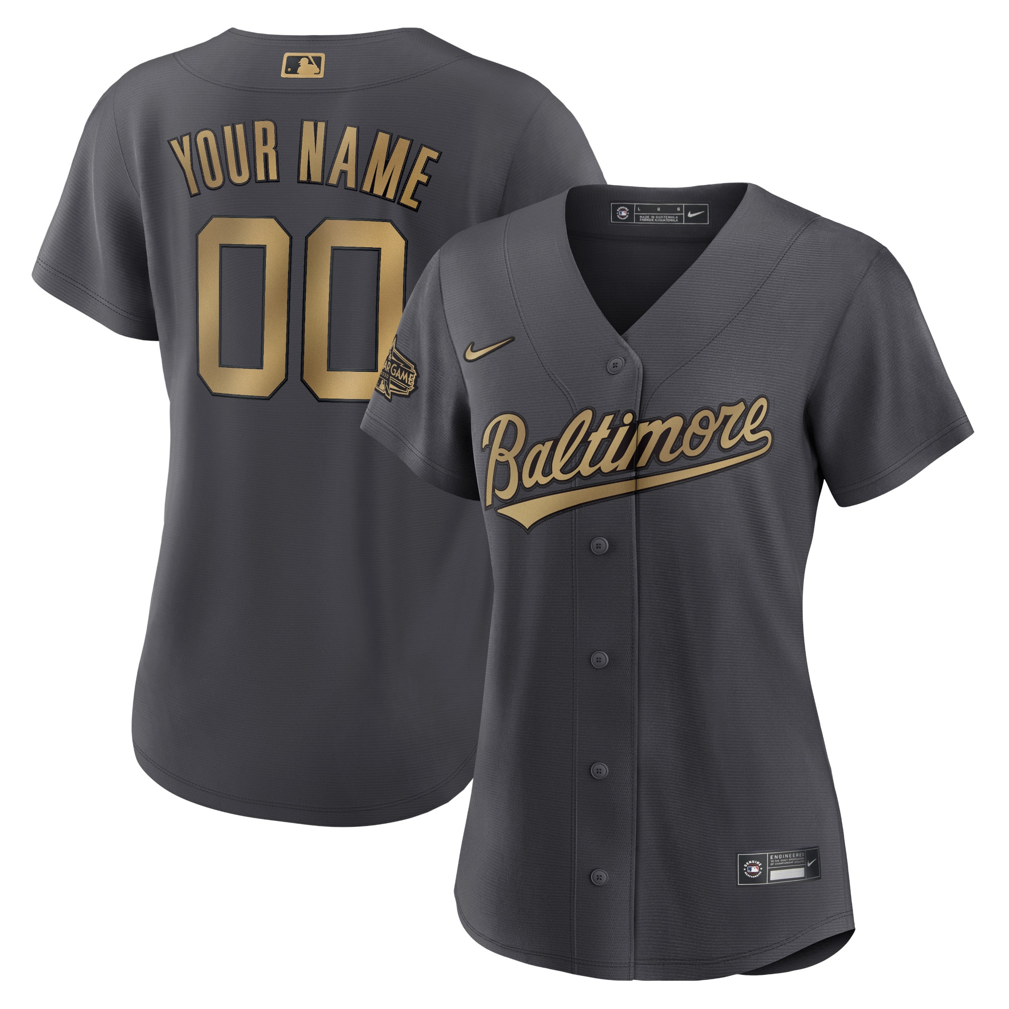 Baltimore Orioles Nike Women's 2022 MLB All-Star Game Replica Custom Jersey - Charcoal