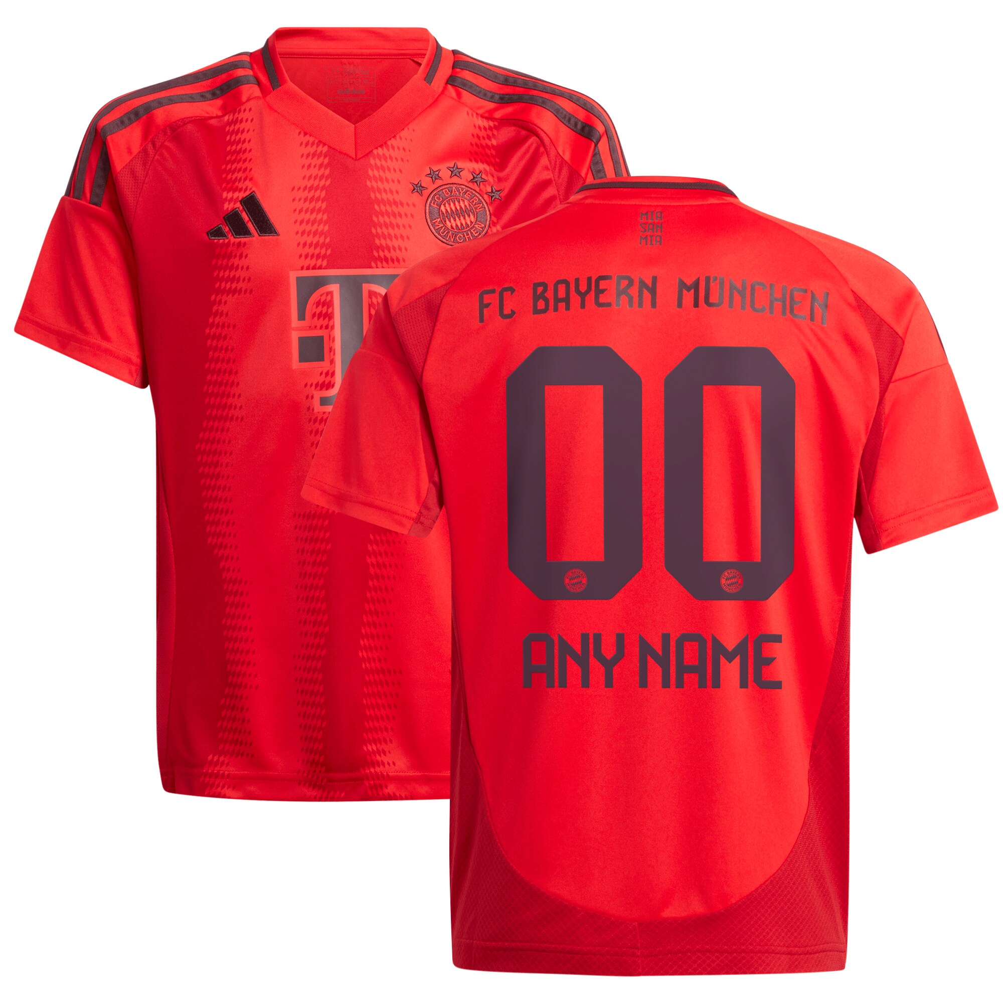  Bayern Munich adidas Youth 2024/25 Home Replica Custom Jersey - Red