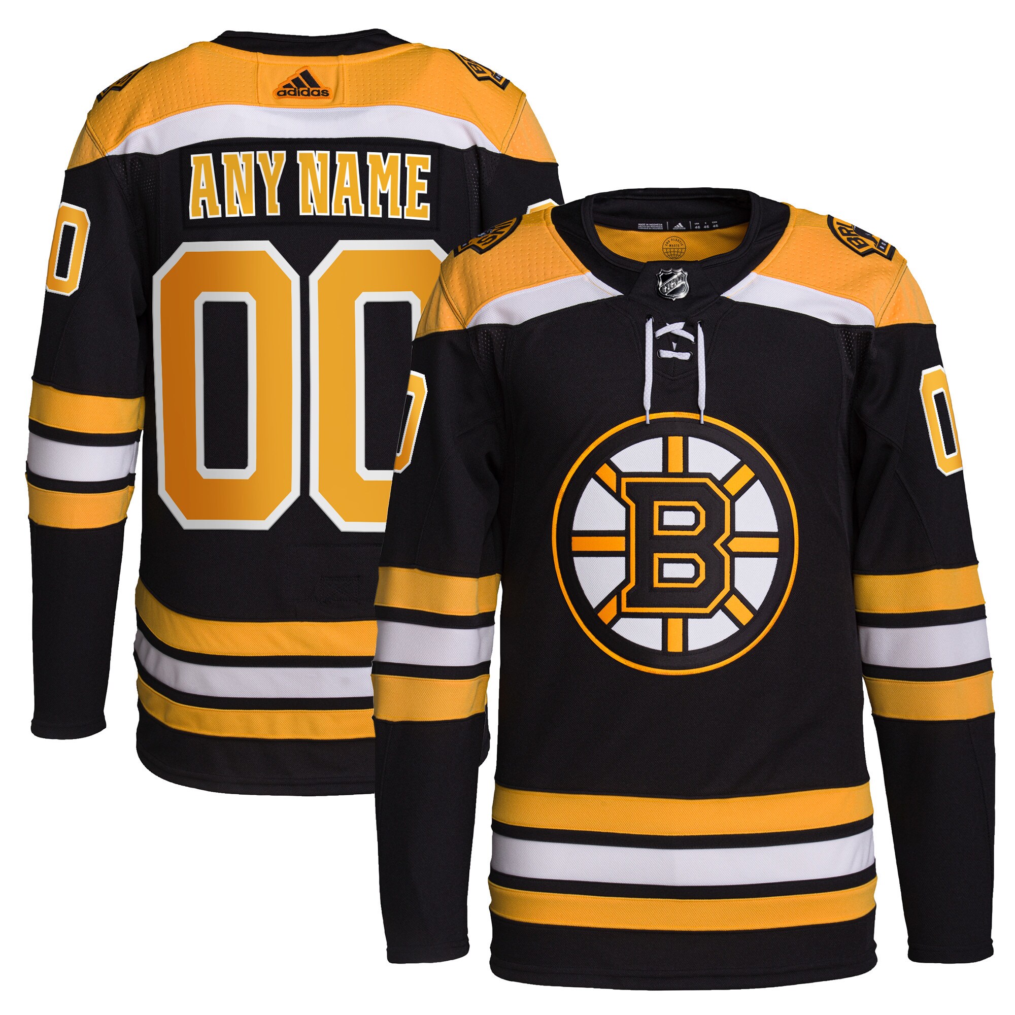  Boston Bruins adidas  Home  Primegreen Authentic Custom Jersey - Black