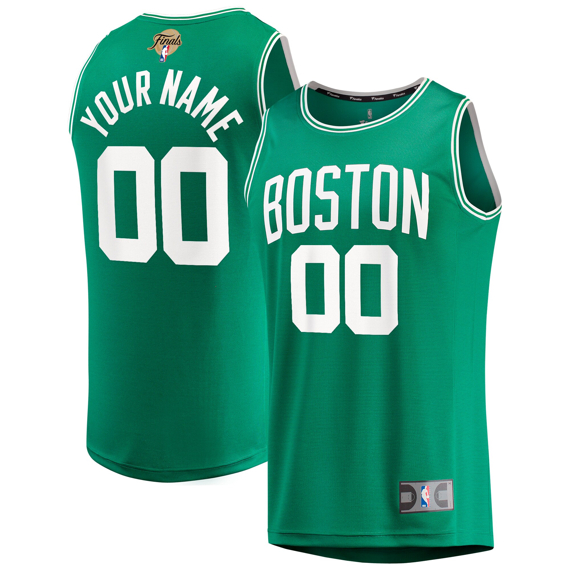  Boston Celtics Fanatics Youth 2024 NBA Finals Custom Fast Break Jersey - Kelly Green - Icon Edition