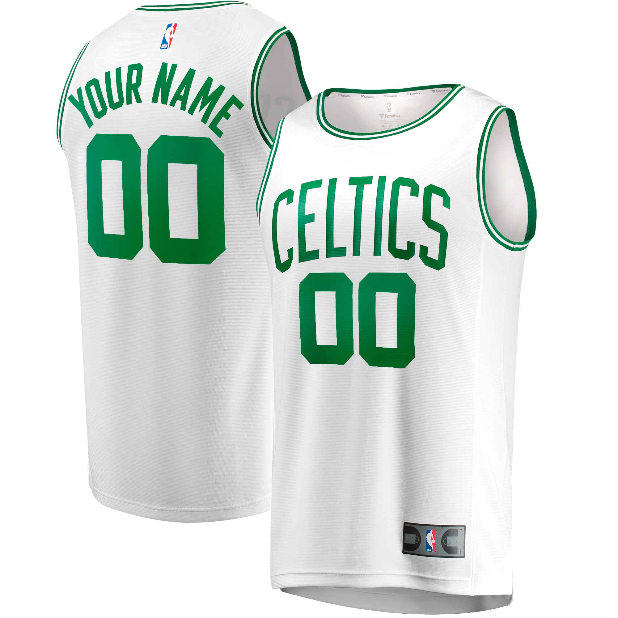  Boston Celtics Fanatics Youth Fast Break Replica Custom Jersey - Association Edition - White