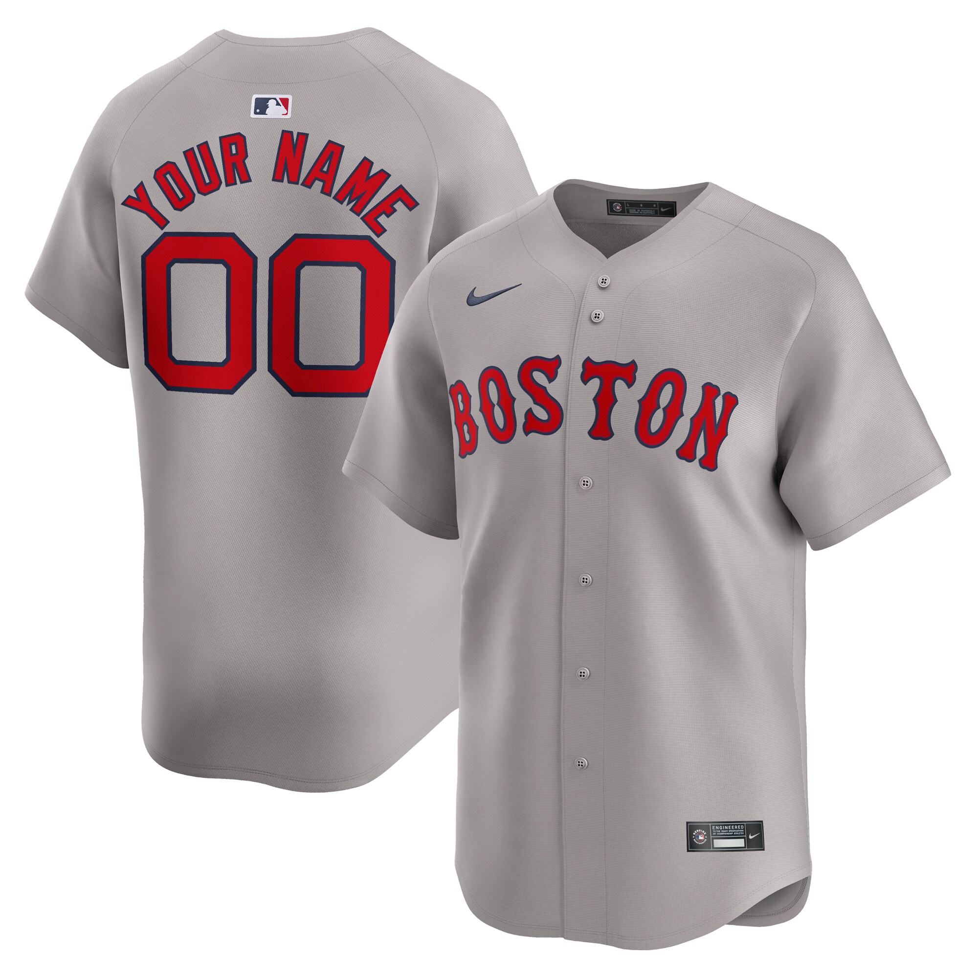  Boston Red Sox Nike Away Limited Custom Jersey - Gray