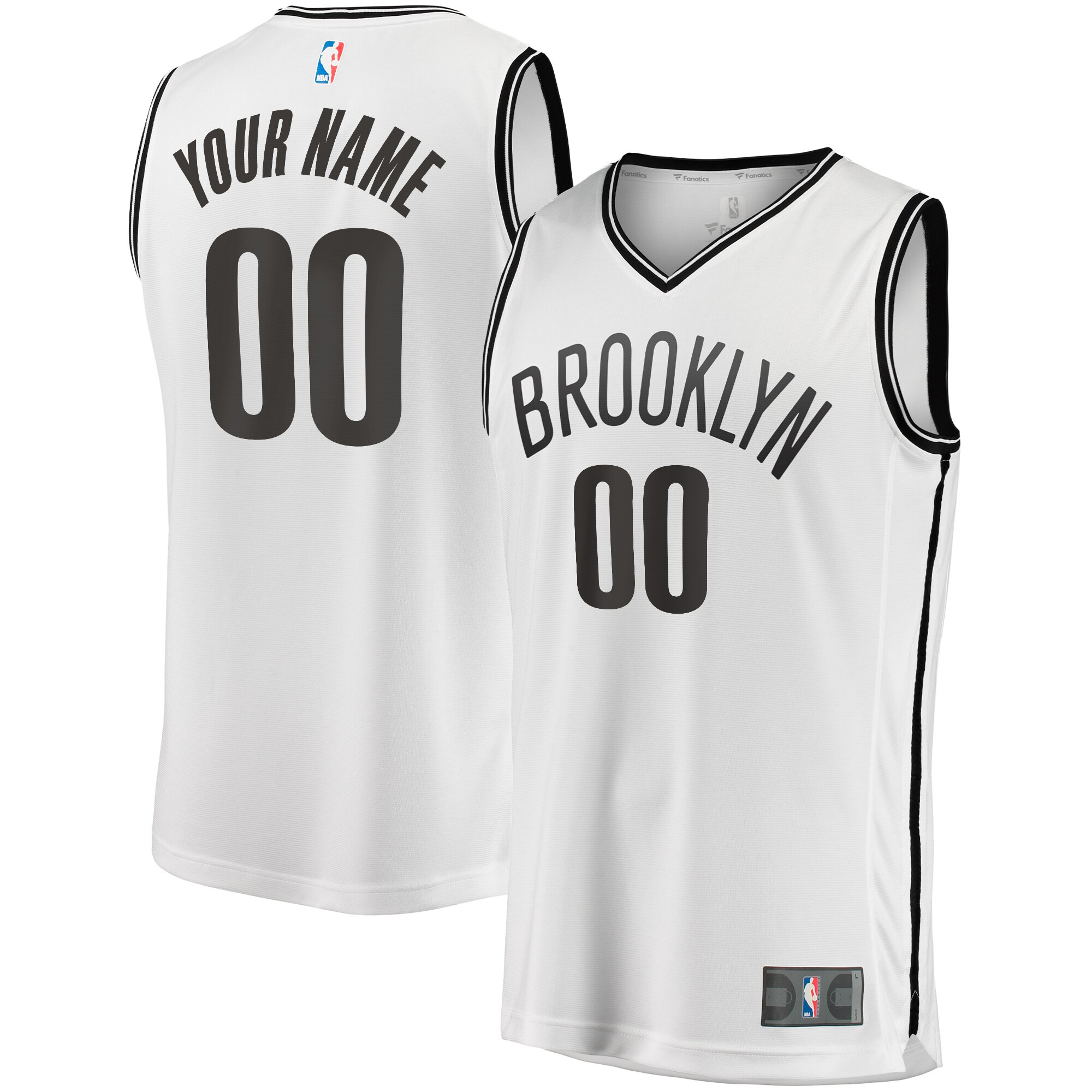  Brooklyn Nets Fanatics Youth Fast Break Replica Custom Jersey - Association Edition - White
