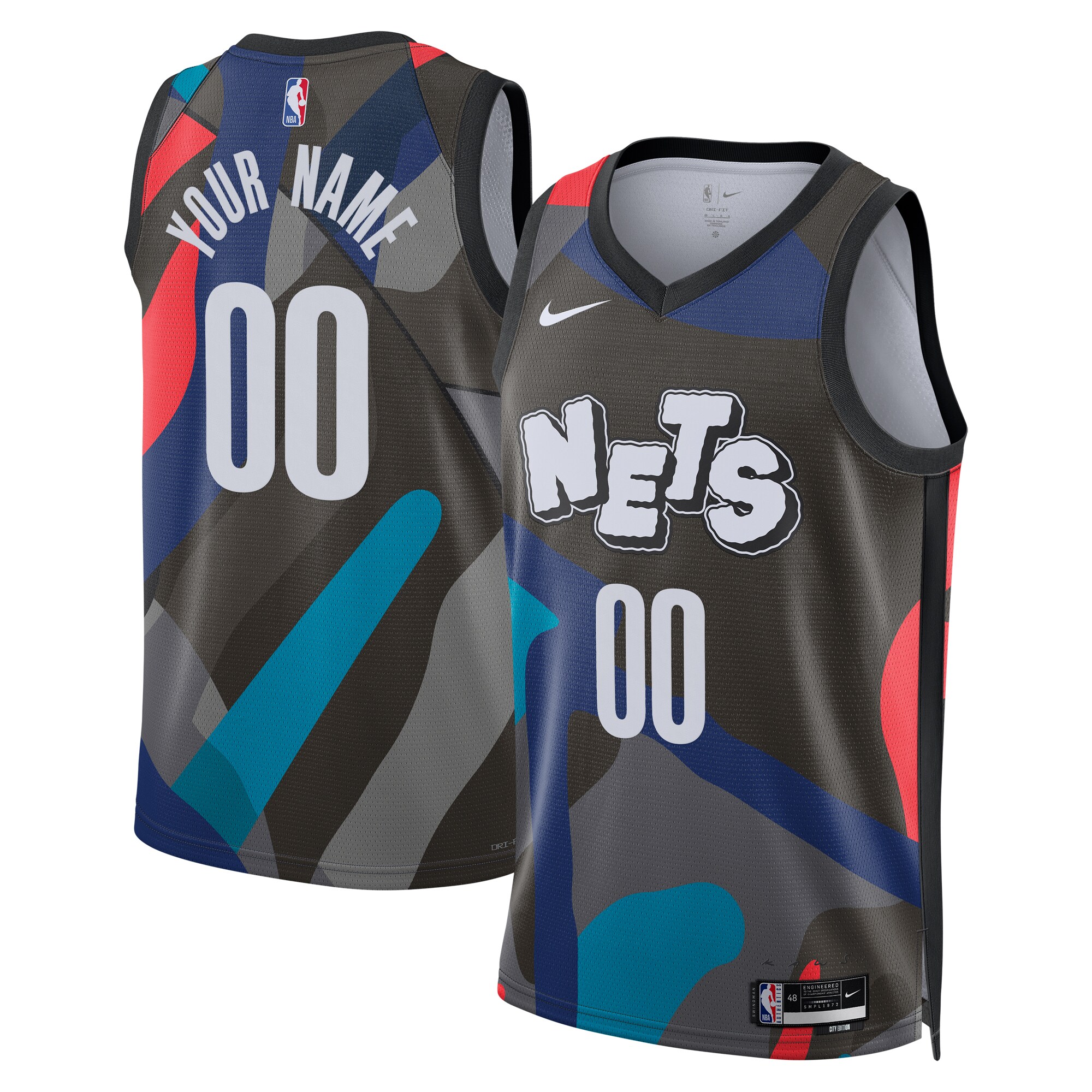 Brooklyn Nets Nike Unisex 2023/24 Custom Swingman Jersey - Black - City Edition