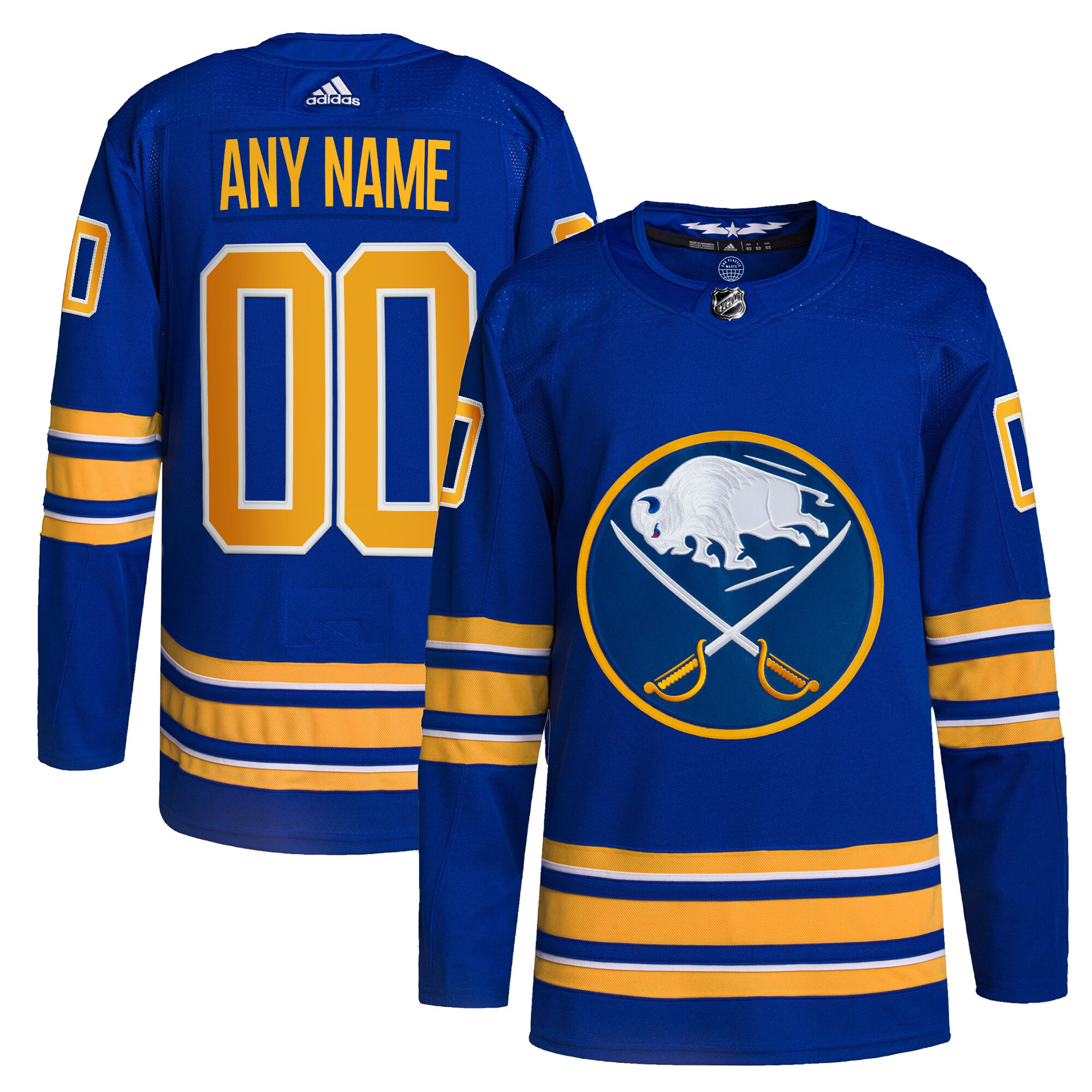  Buffalo Sabres adidas  Home  Primegreen Authentic Custom Jersey - Royal