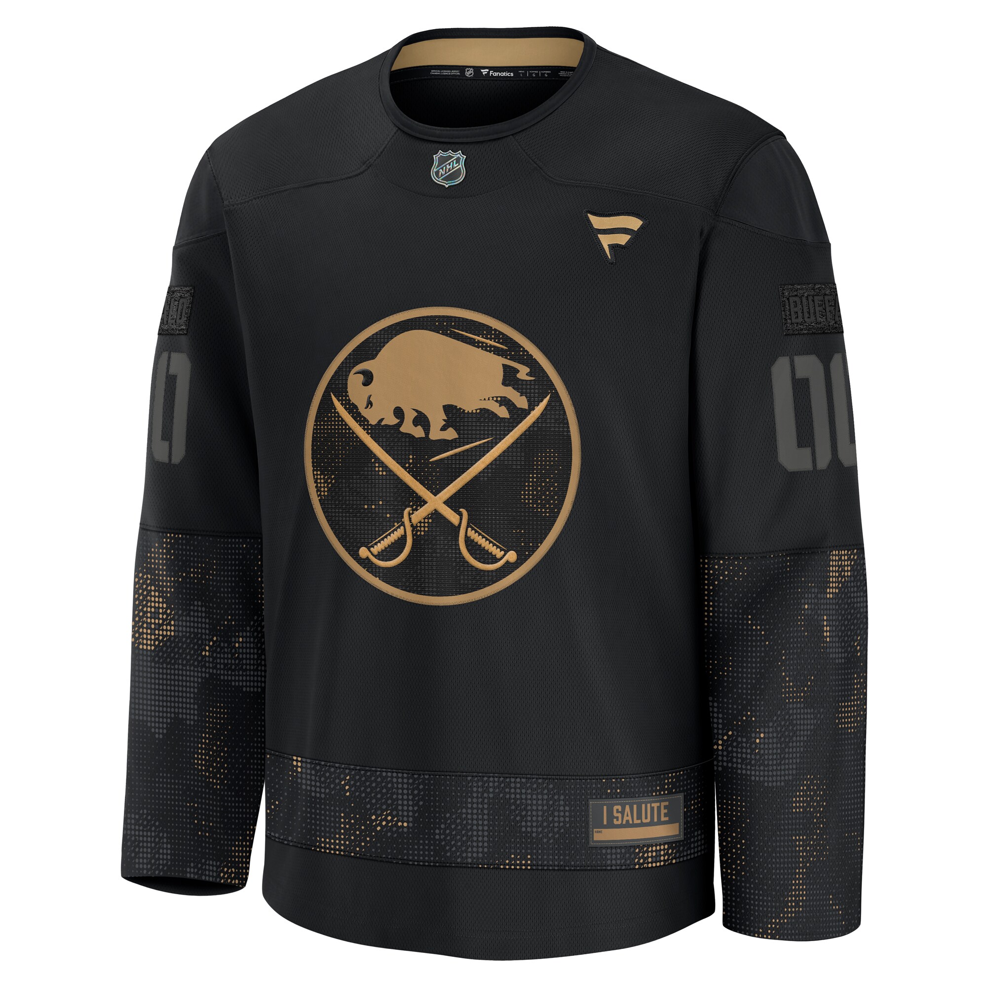  Buffalo Sabres Fanatics 2024 Military Appreciation Custom Practice Jersey - Black