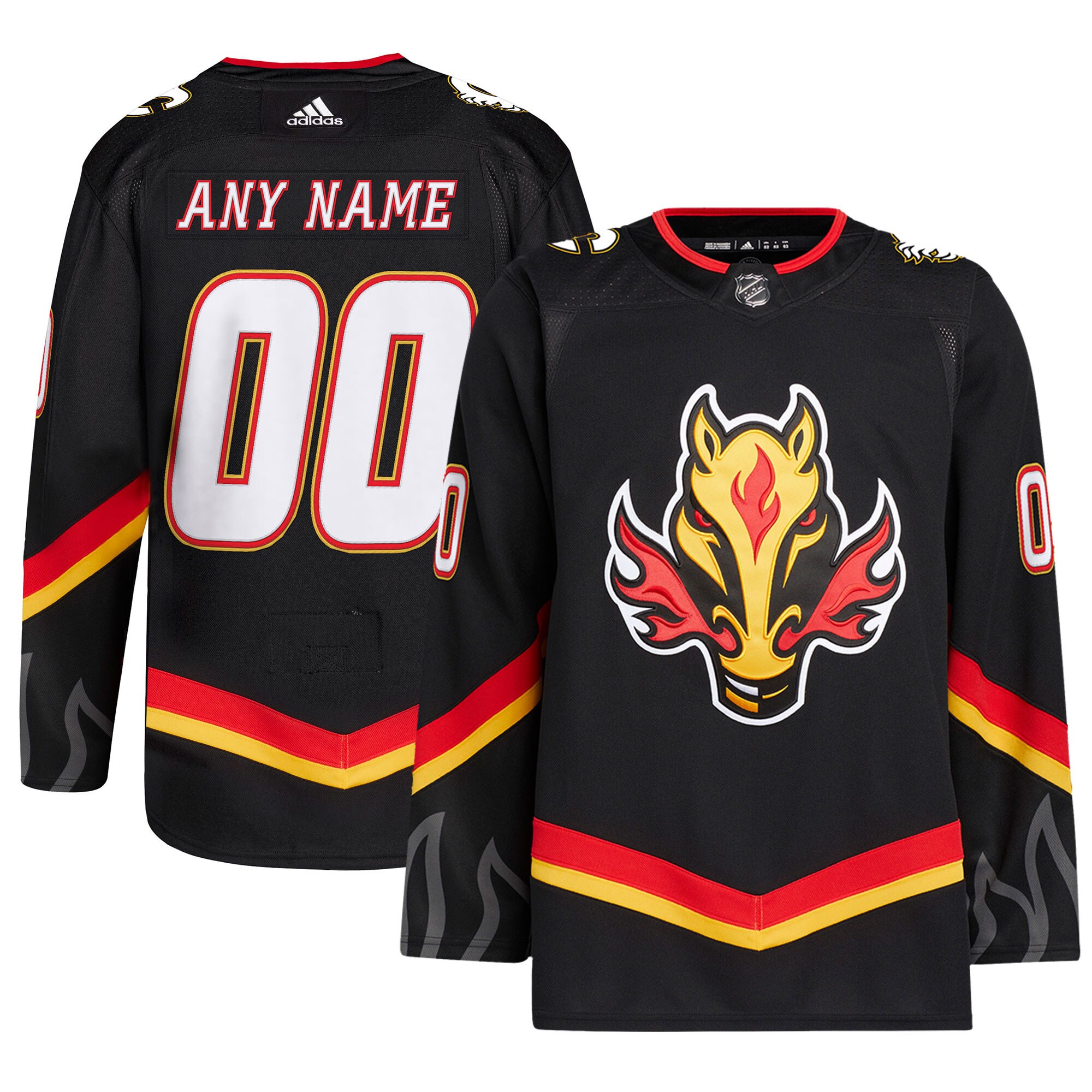  Calgary Flames adidas  Alternate  Primegreen Authentic Custom Jersey - Black