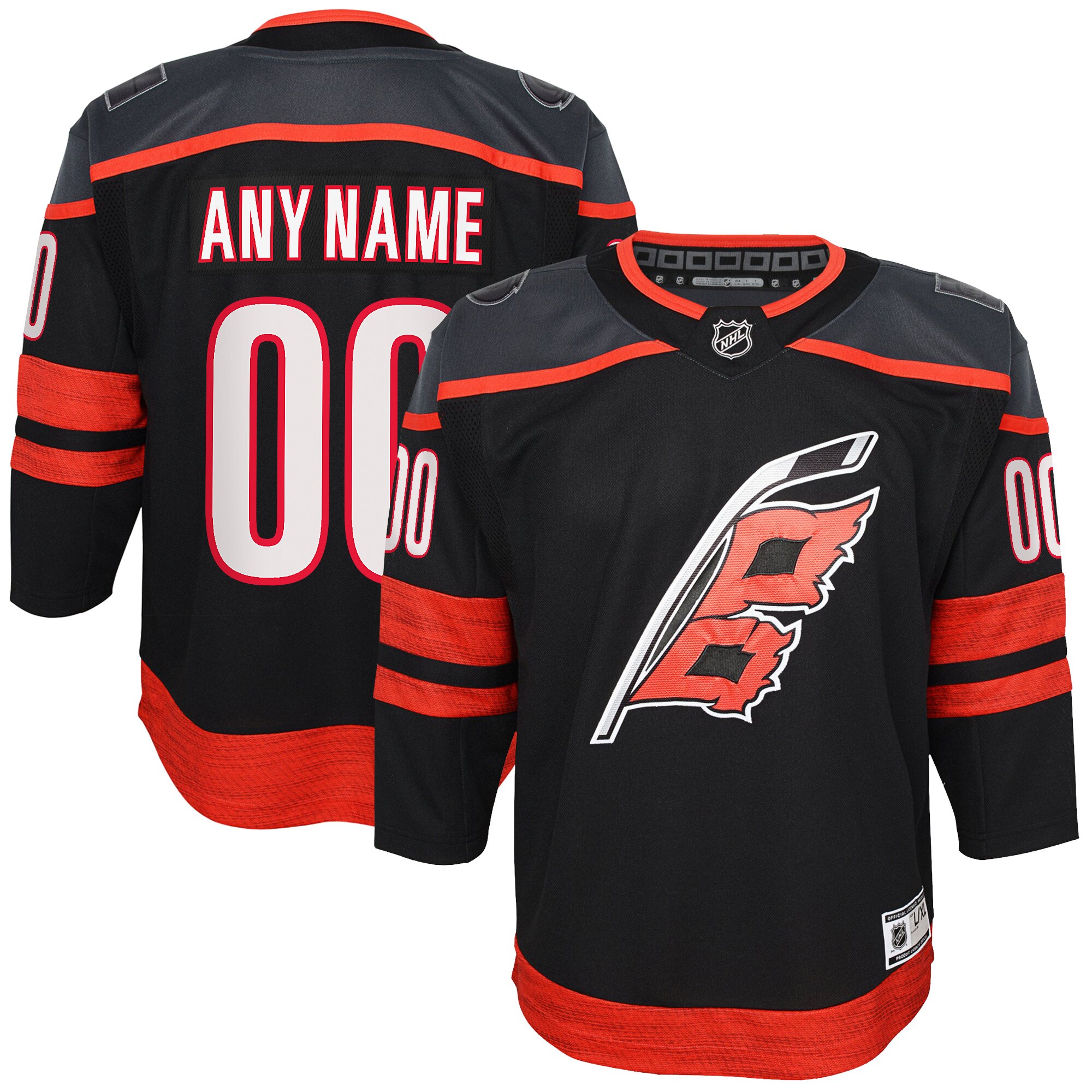  Carolina Hurricanes Youth Home Premier Custom Jersey - Black