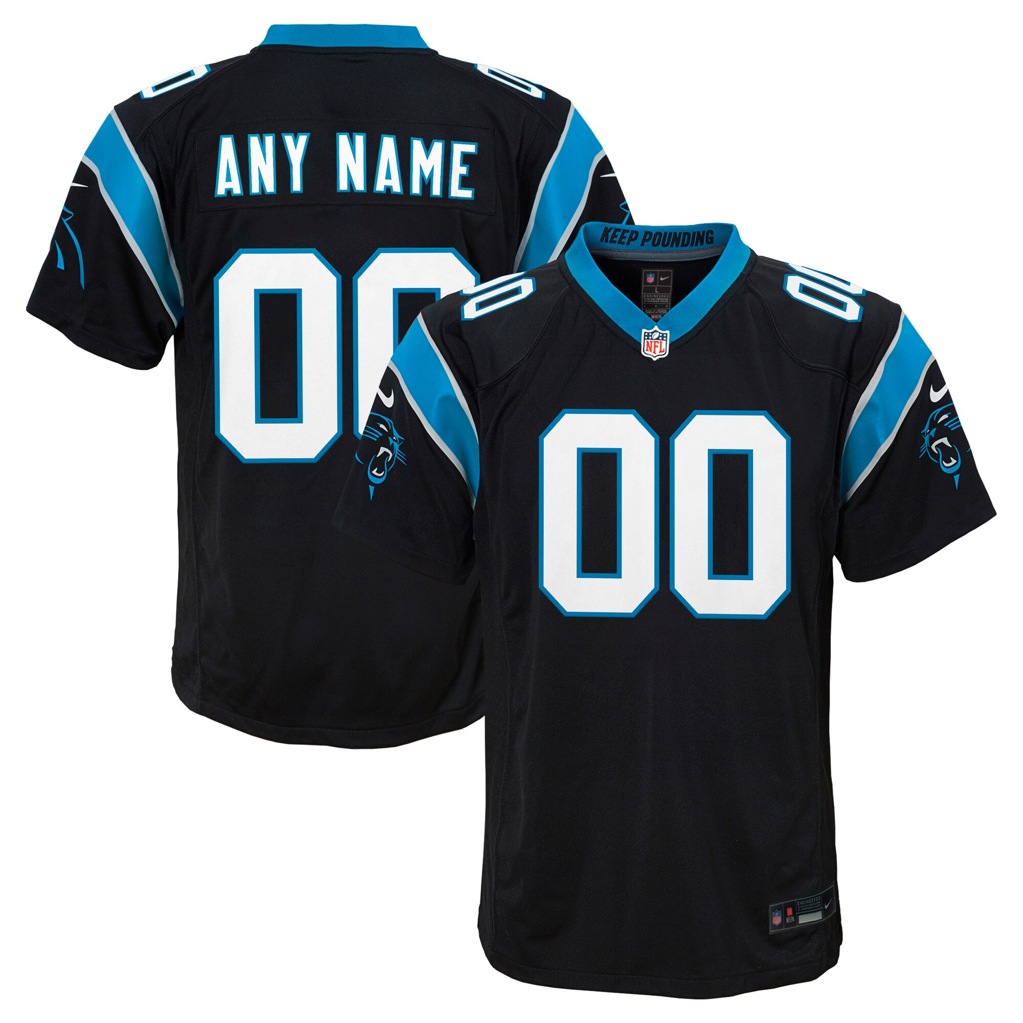  Carolina Panthers Nike Youth Custom Game Jersey - Black