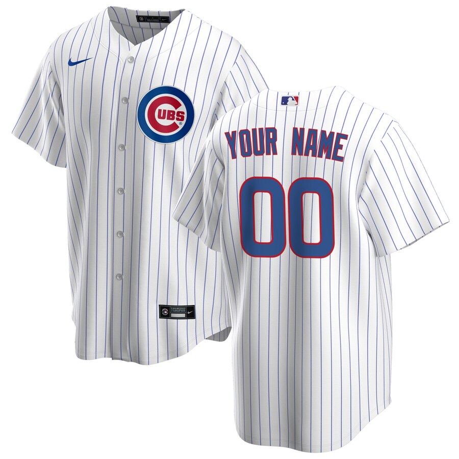 Chicago Cubs Nike Home 2020 Replica Custom Jersey - White/Royal