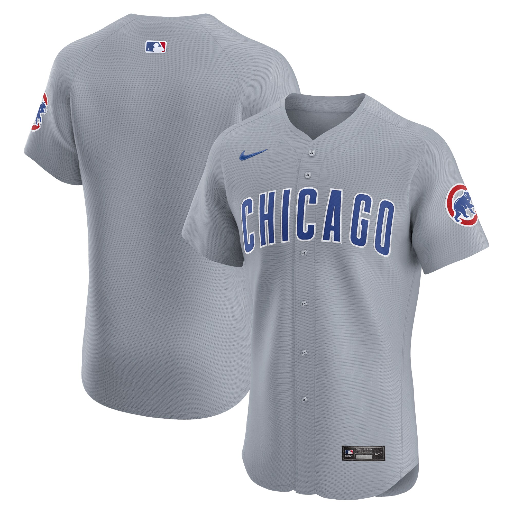  Chicago Cubs Nike Road Vapor Premier Elite Patch Jersey - Gray