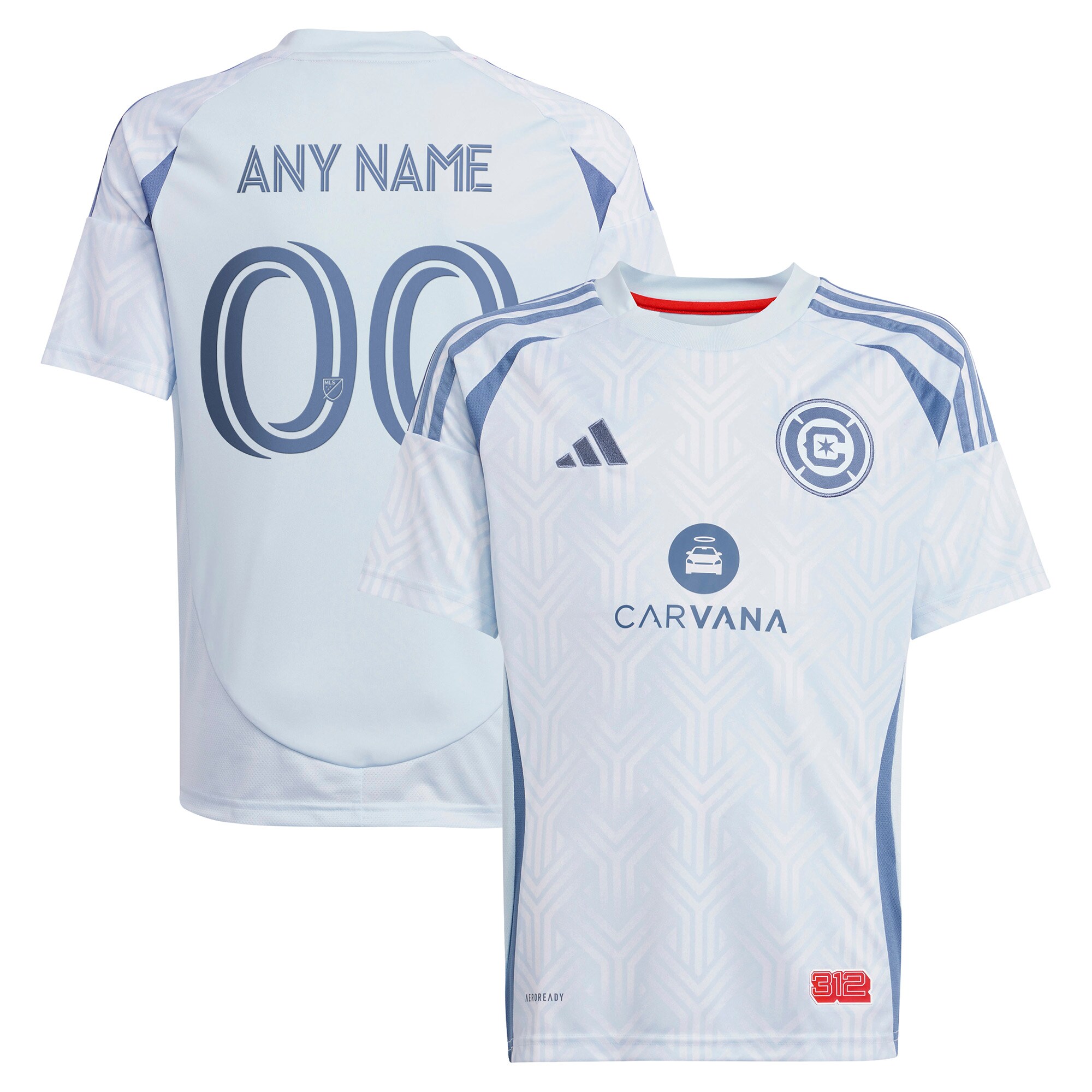  Chicago Fire adidas Youth 2025 The Municipal Kit Replica Custom Jersey - Light Blue