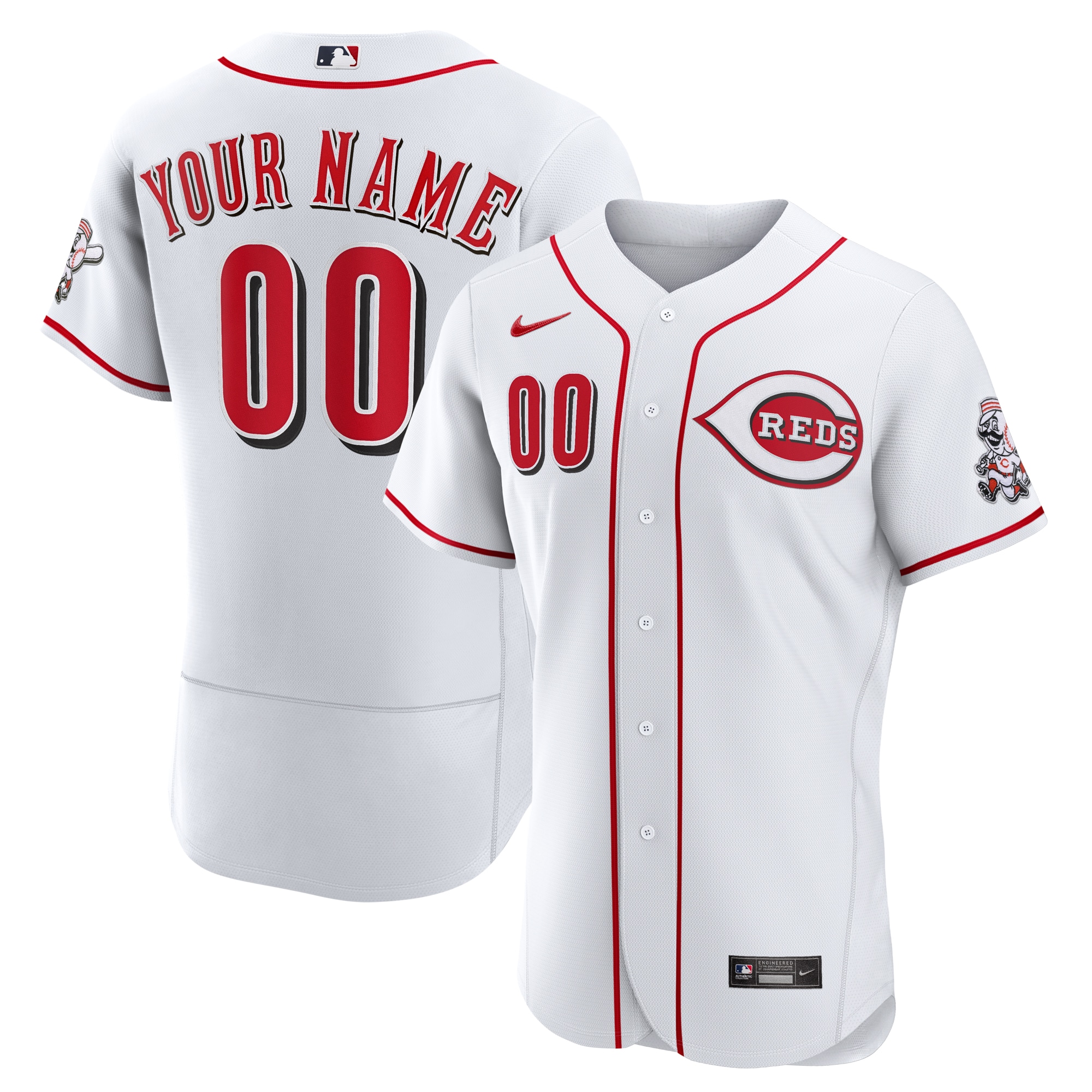 Cincinnati Reds Nike Home Authentic Custom Jersey - White