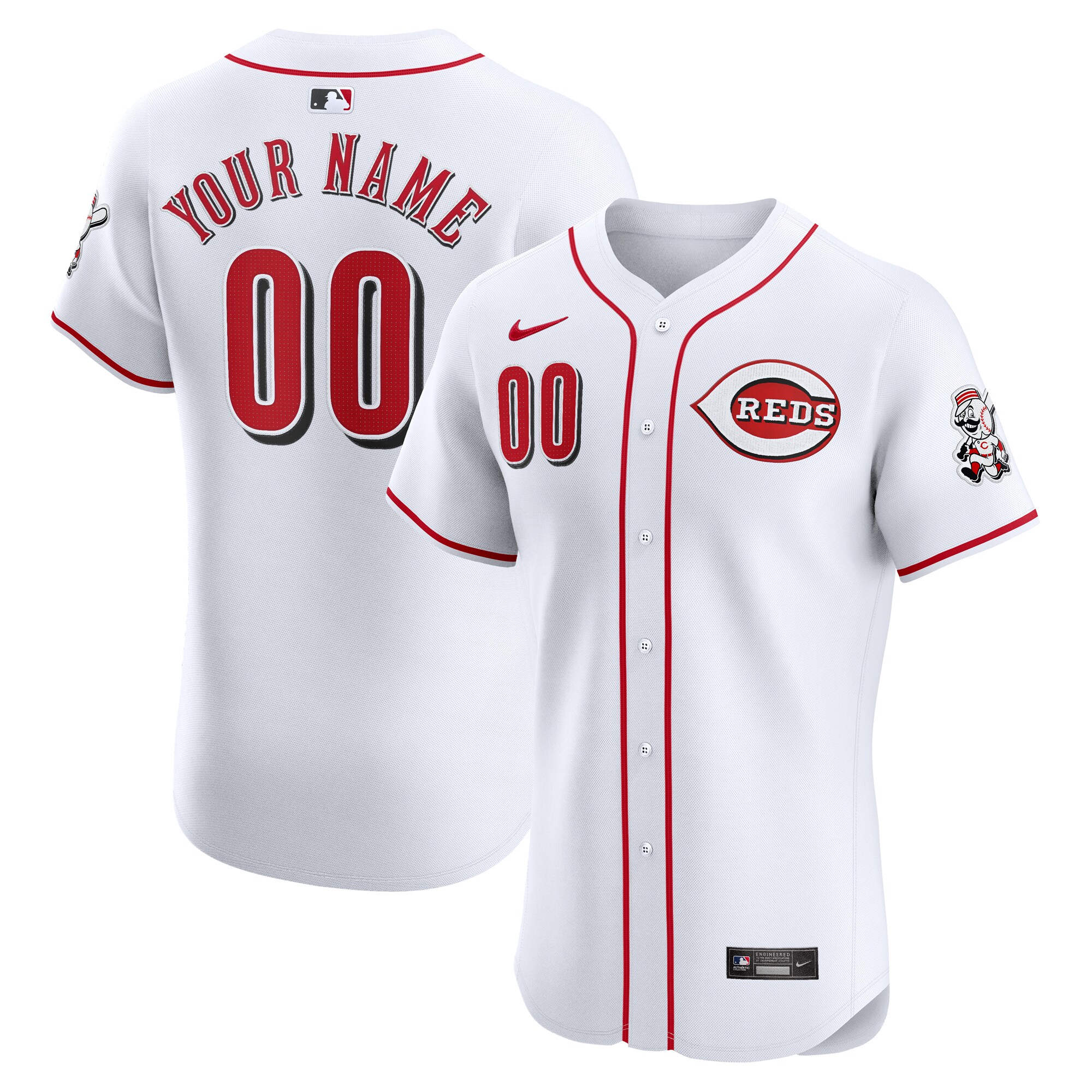 Cincinnati Reds Nike Home Elite Custom Jersey - White