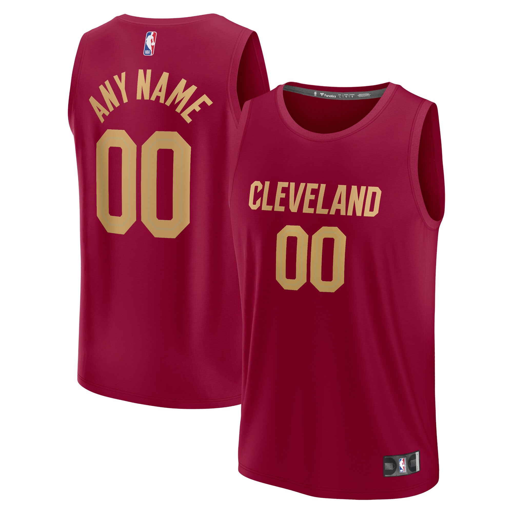  Cleveland Cavaliers Fanatics Youth Fast Break Custom Jersey - Maroon - Icon Edition
