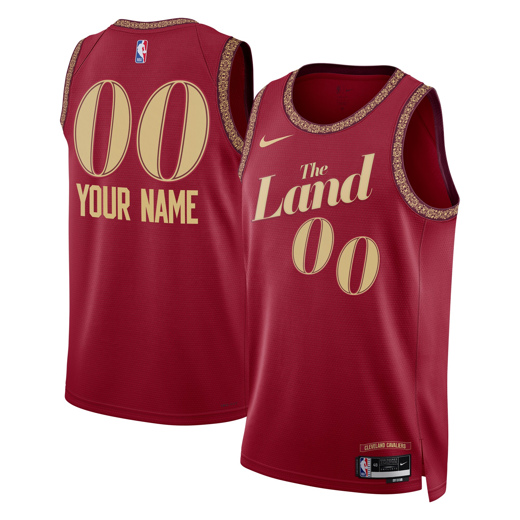  Cleveland Cavaliers Nike Unisex 2023/24 Custom Swingman Jersey - Wine - City Edition