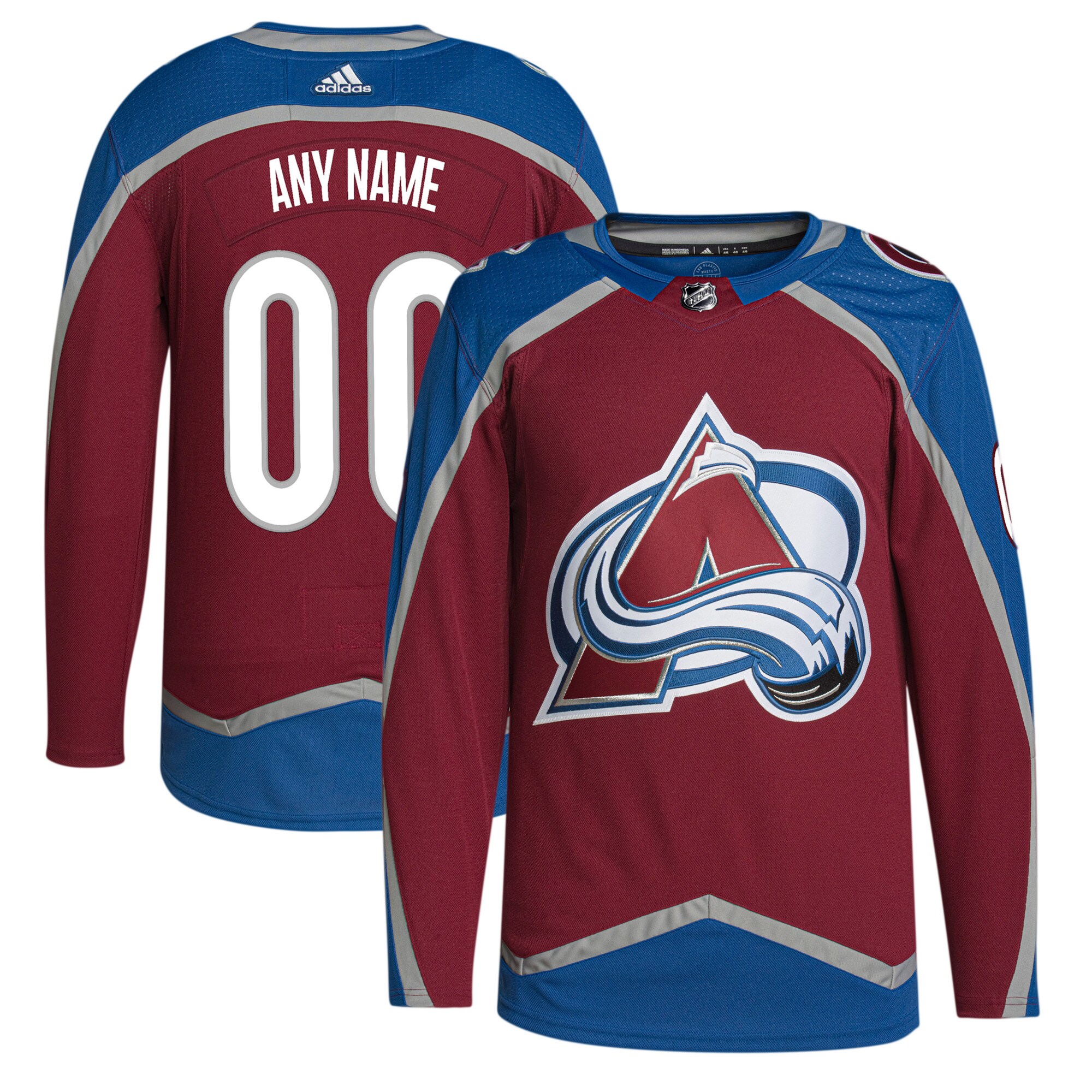  Colorado Avalanche adidas  Home  Primegreen Authentic Custom Jersey - Burgundy