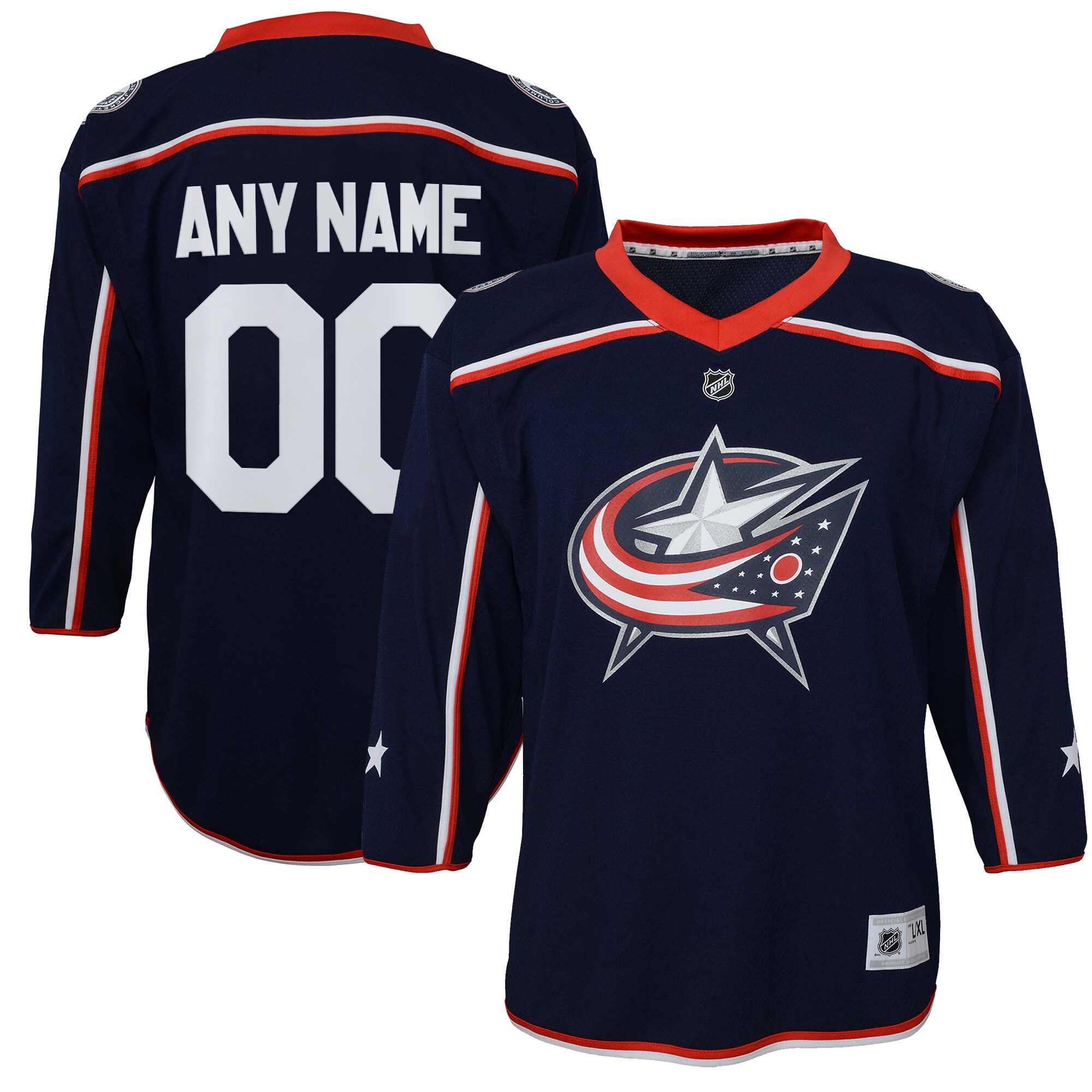  Columbus Blue Jackets Youth Home Replica Custom Jersey - Navy