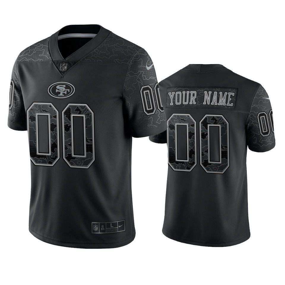  Custom Reflective Limited Black Jersey Men's