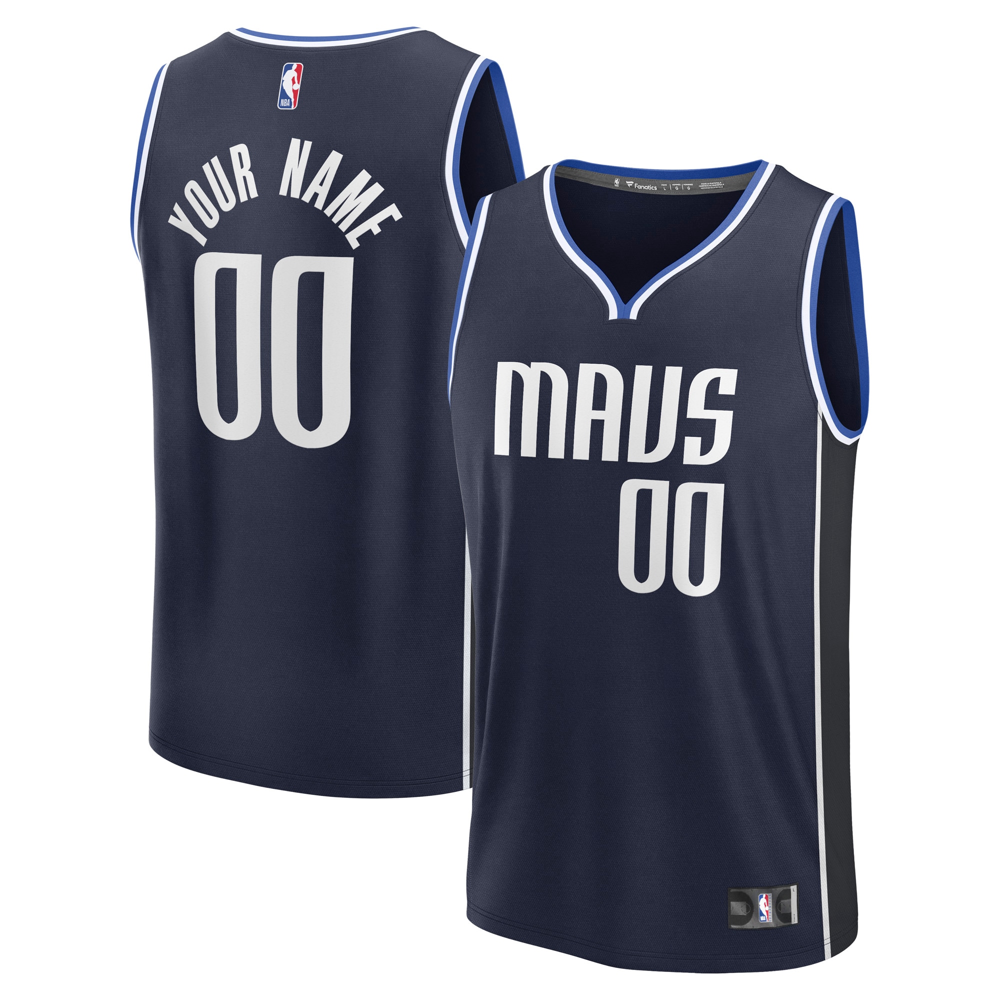 Dallas Mavericks Fanatics Custom Fast Break Jersey - Statement Edition - Navy