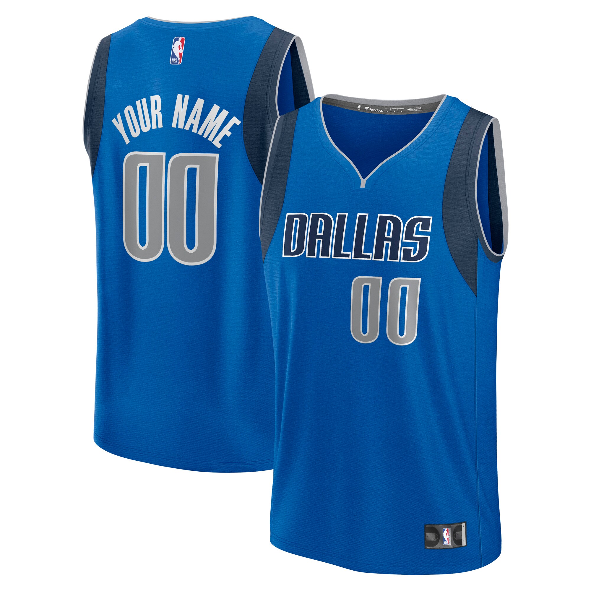  Dallas Mavericks Fanatics Youth Custom Fast Break Jersey - Blue - Icon Edition