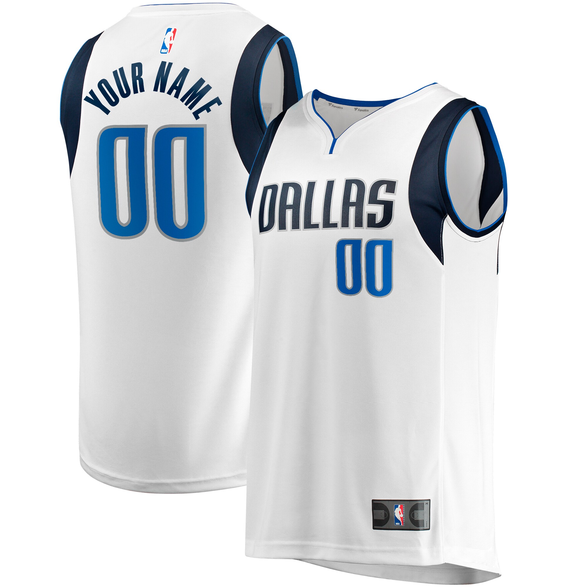  Dallas Mavericks Fanatics Youth Fast Break Replica Custom Jersey - Association Edition - White